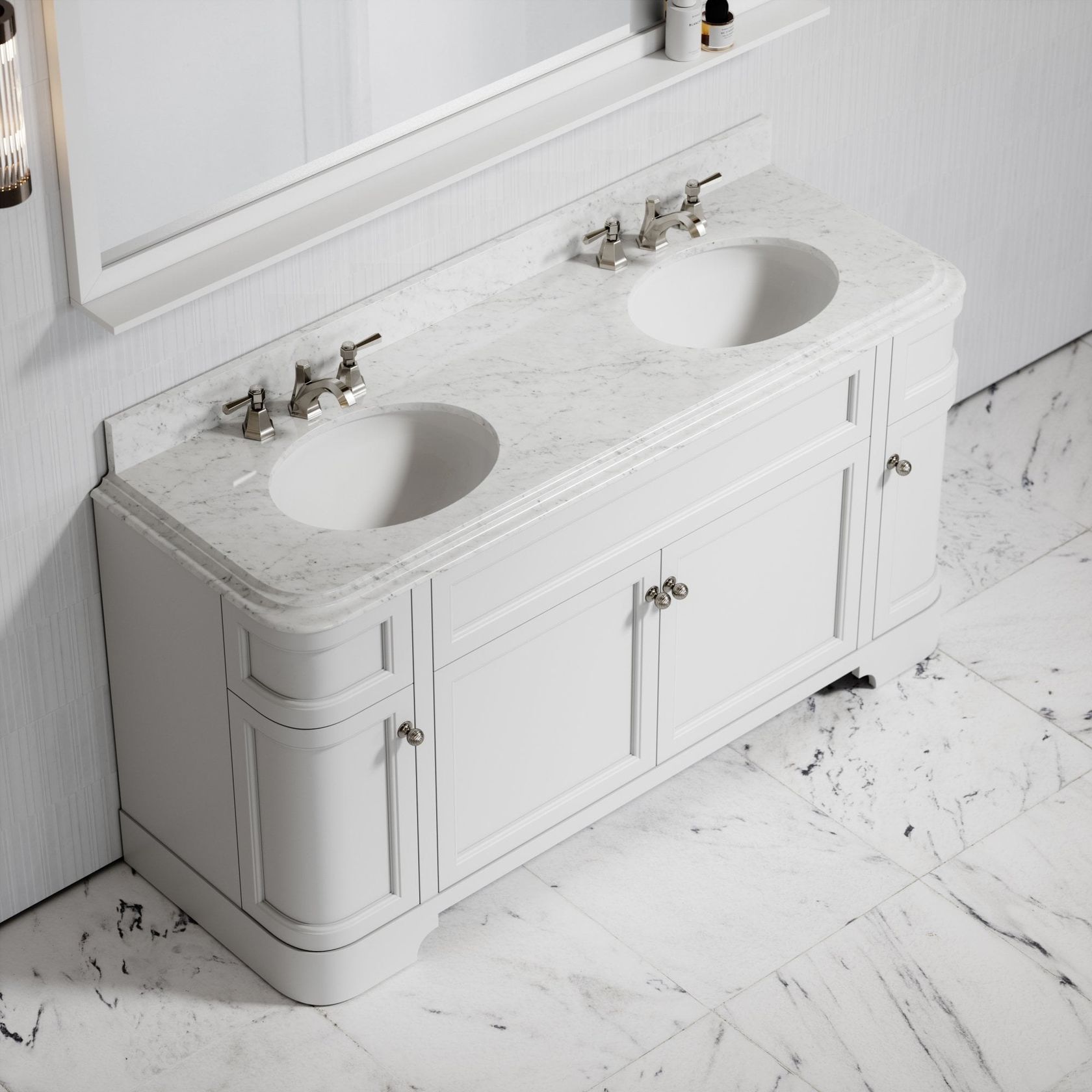 CONNAUGHT | Double vanity unit Floor-standing double wooden vanity unit ...