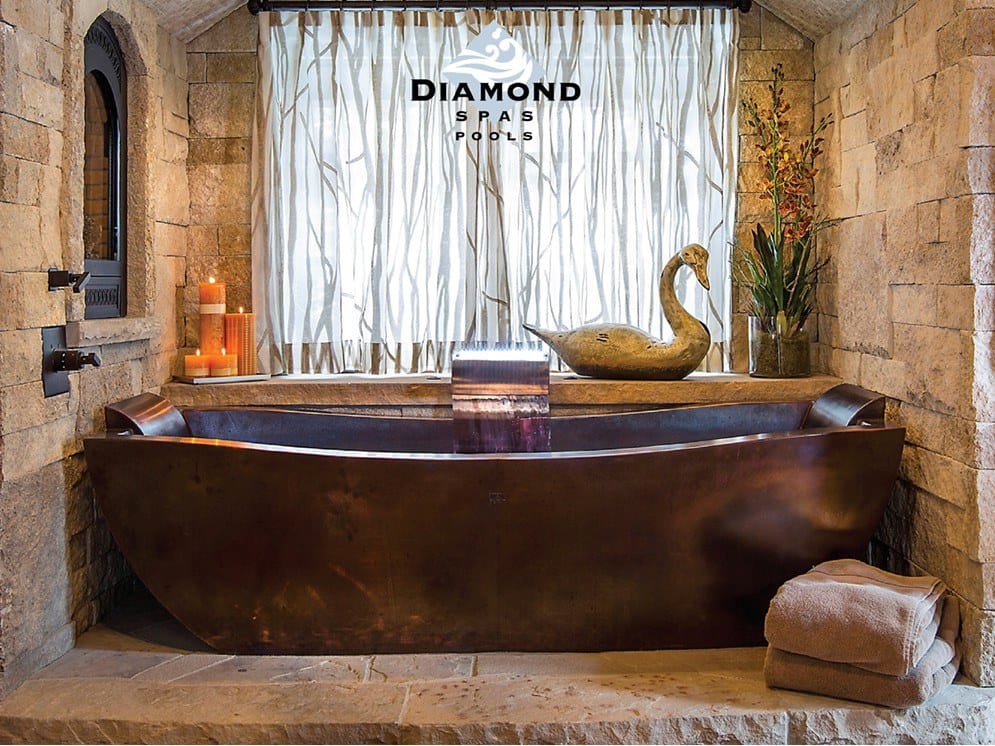 Custom copper sozo soaking bath bathtub By Diamond Spas