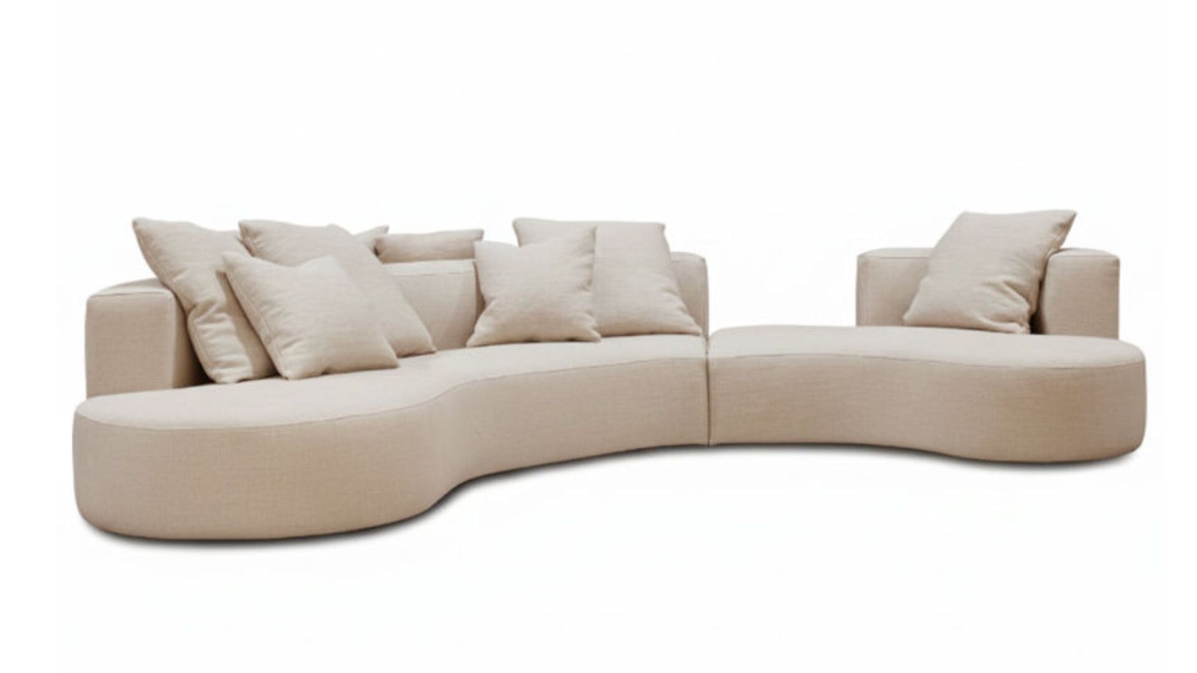 LAB ORGANIC UNIQUE Double-sided curved fabric sofa By Crearte Collections