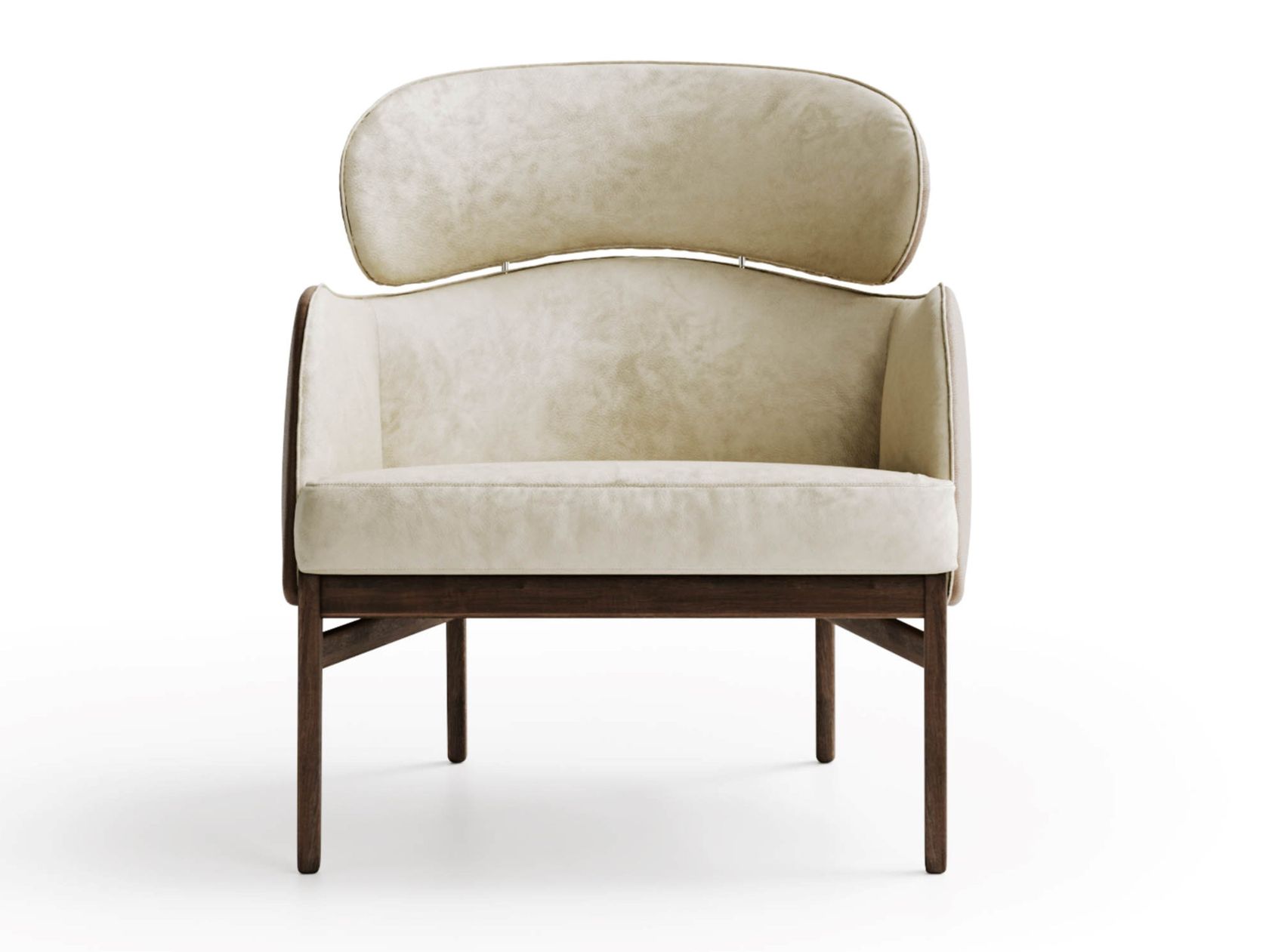 DAFNE Leather armchair with headrest with armrests By Capital ...