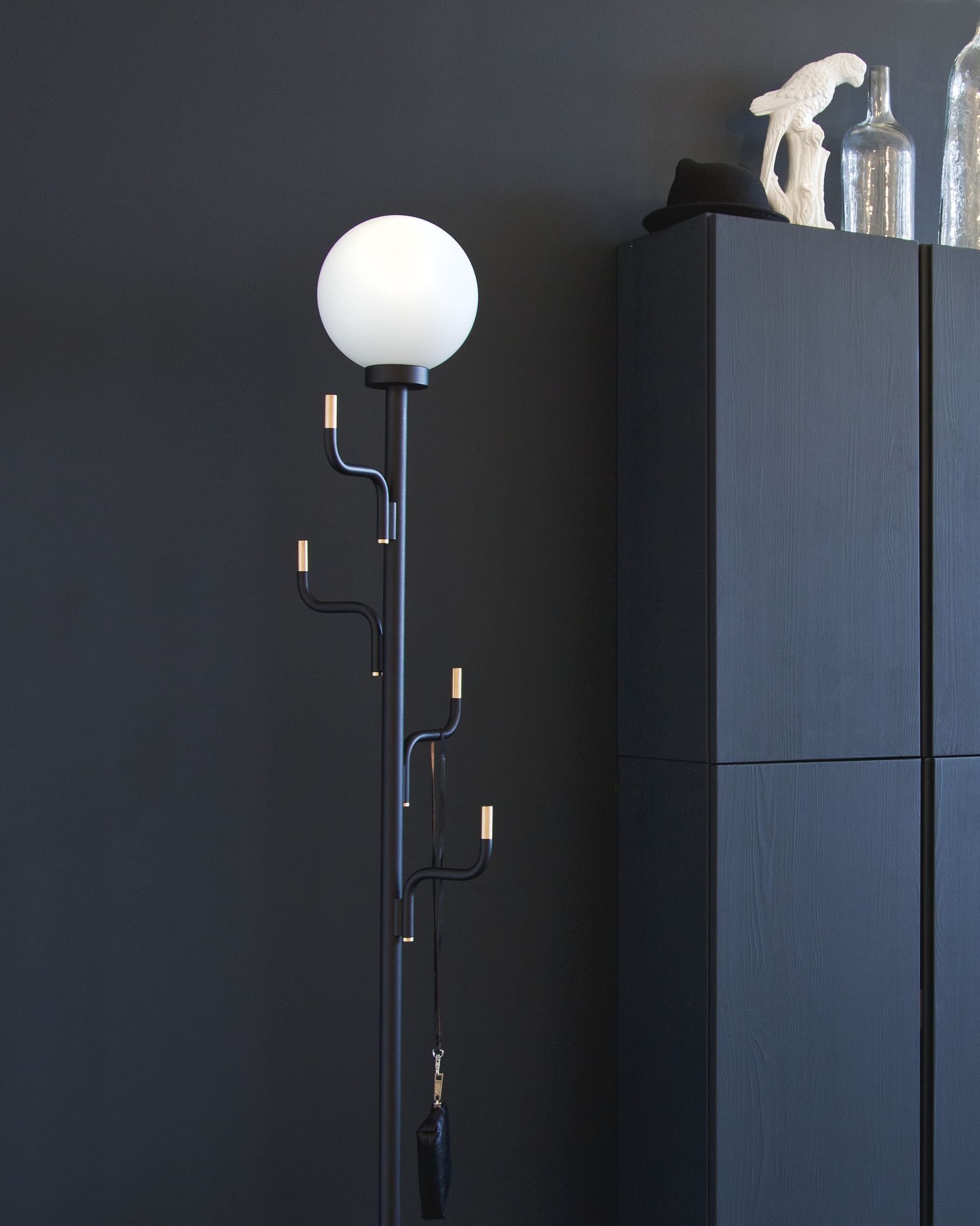 BIG DARLING Powder coated steel floor lamp / coat rack By Swedish Ninja ...