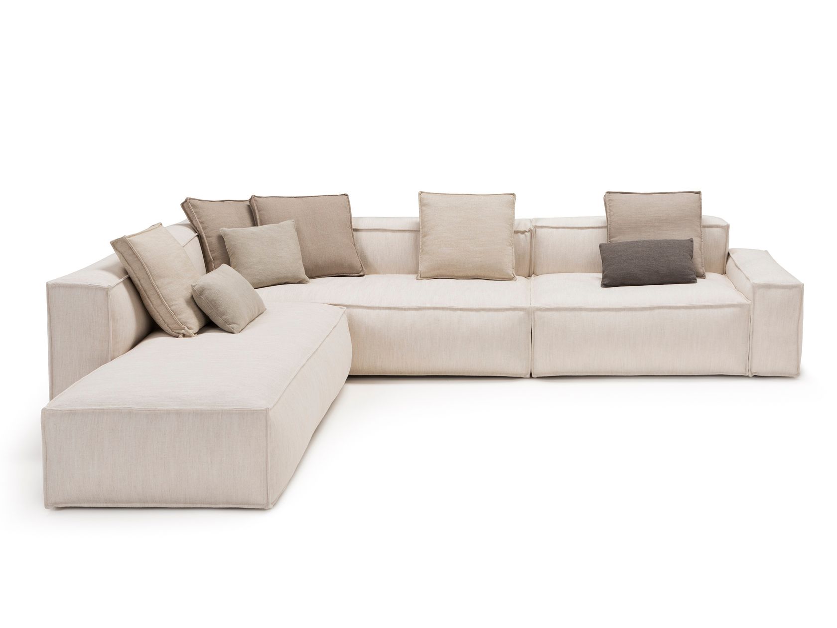 Davis - Canapé d'angle modulable tissu personnalisable