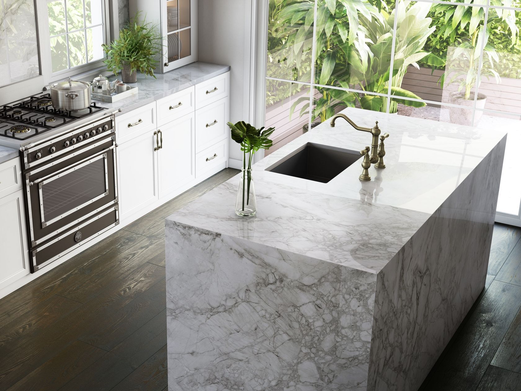 Furniture foil with marble effect DEKTON® BERGEN By Cosentino