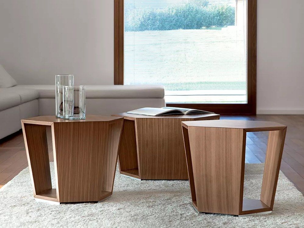 DIAMONDS Wooden coffee table with integrated magazine rack By Tonon ...