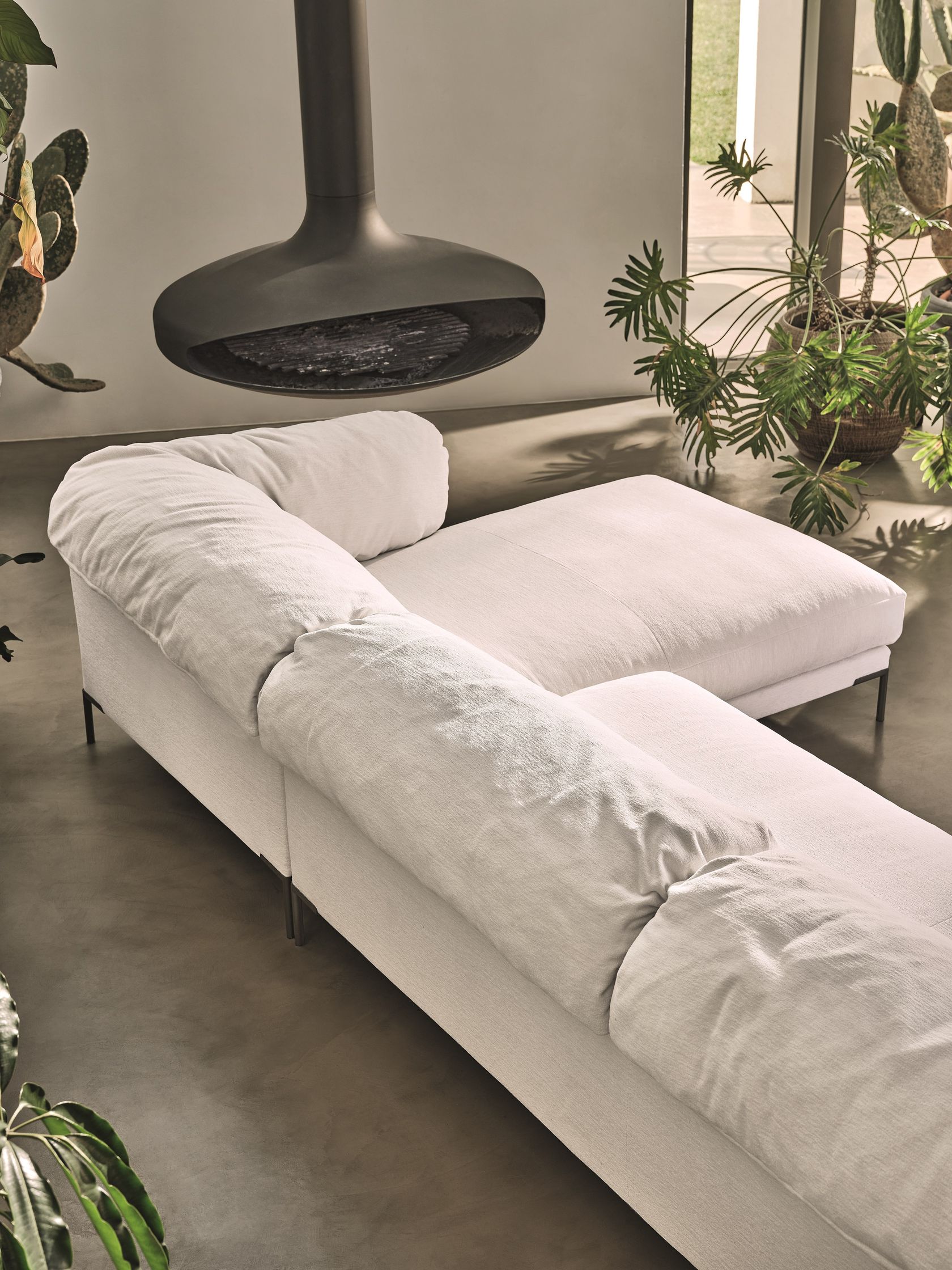 DROP Sectional fabric sofa with removable cover By Ditre Italia