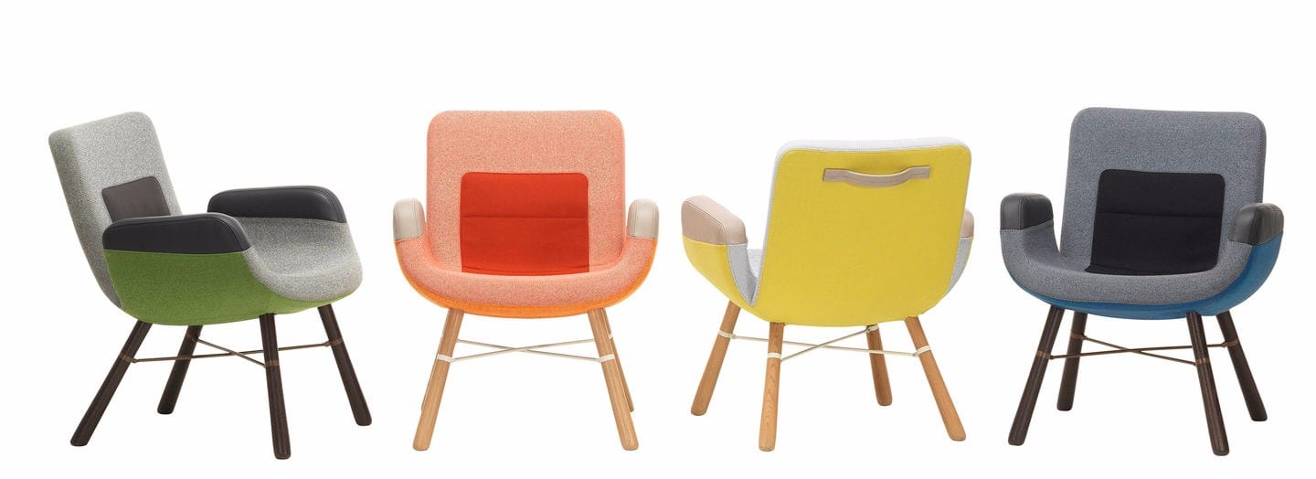 Fabric armchair with armrests EAST RIVER CHAIR By Vitra design Hella