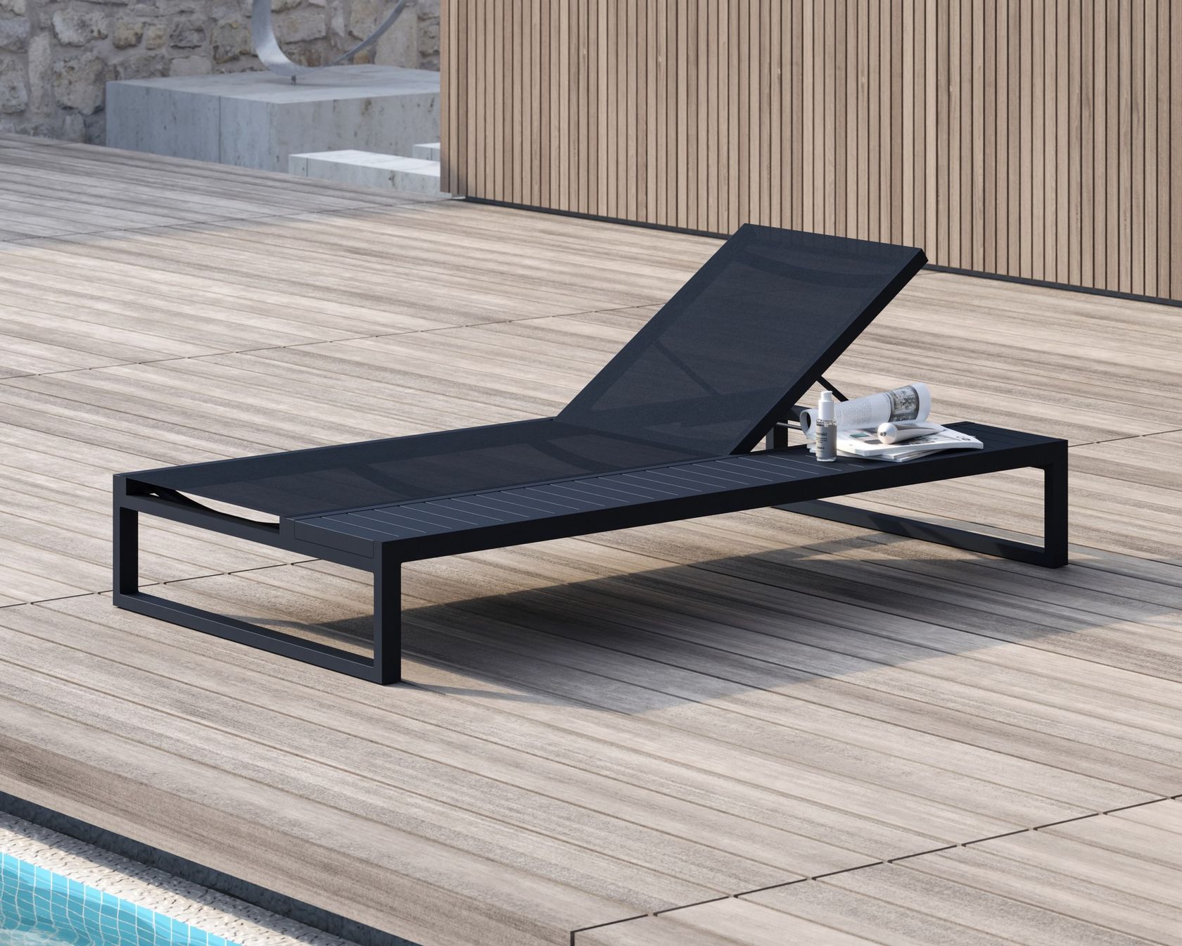 EOS Recliner powder coated aluminium sun lounger By Case design