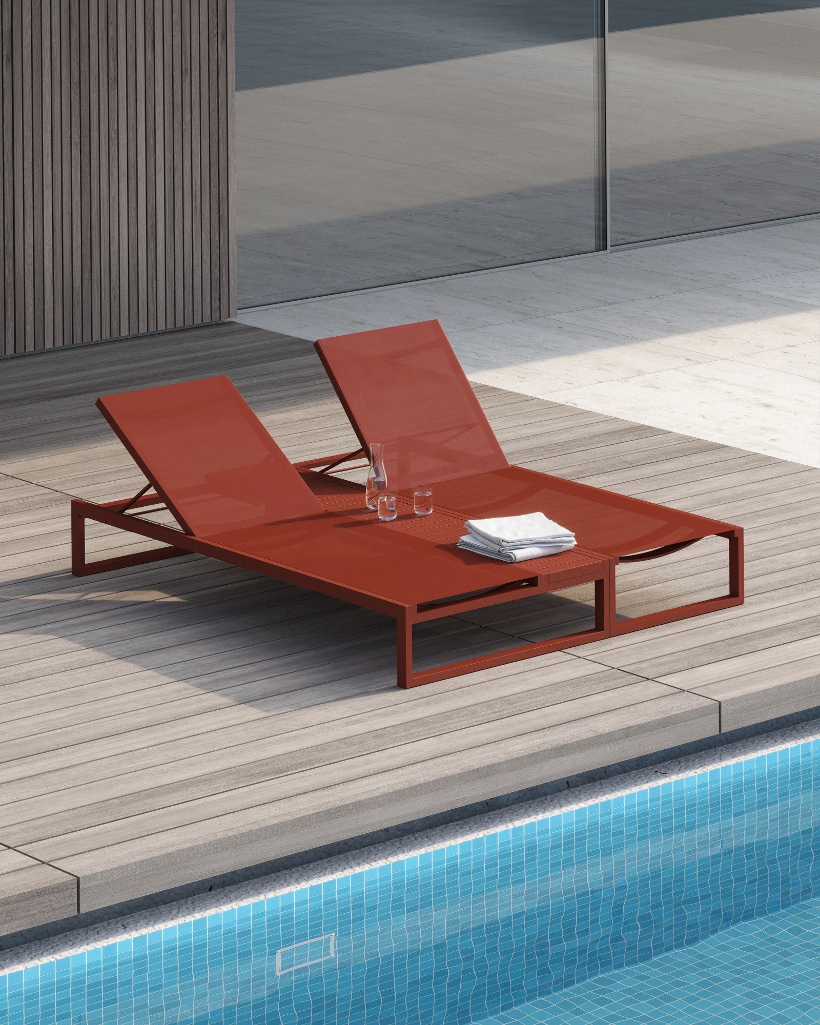 EOS Recliner powder coated aluminium sun lounger By Case design