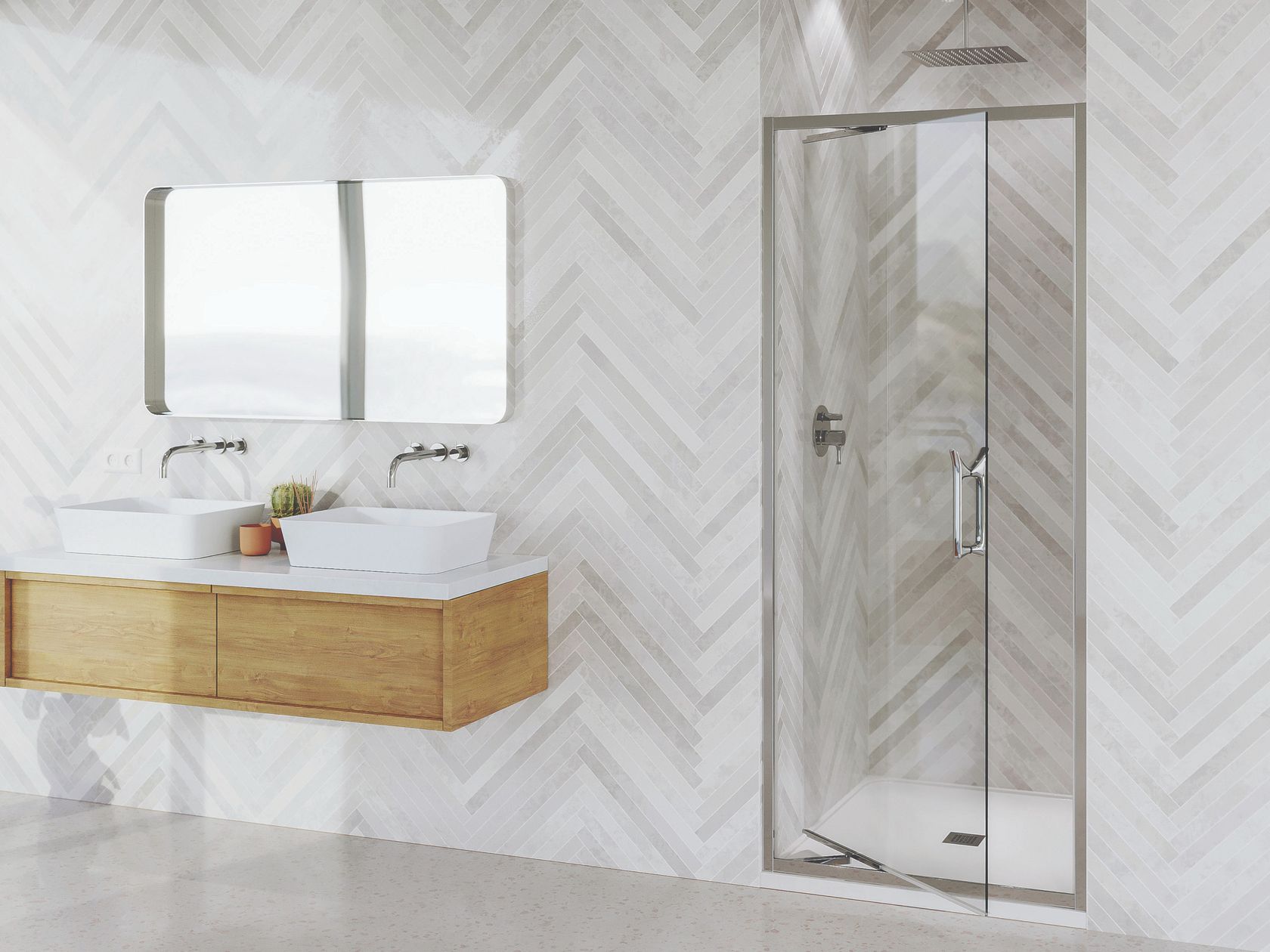 Glass hinged door for shower box ETO INFOLD DOOR By Flair Showers