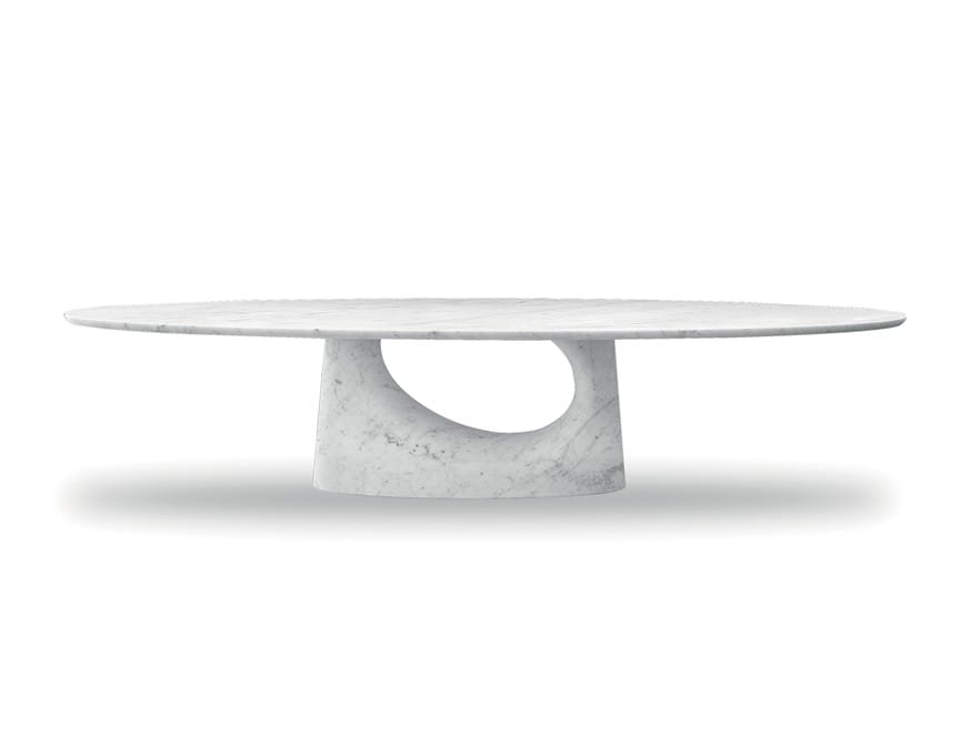 Low oval marble coffee table EYRE By BAXTER design Roberto Lazzeroni