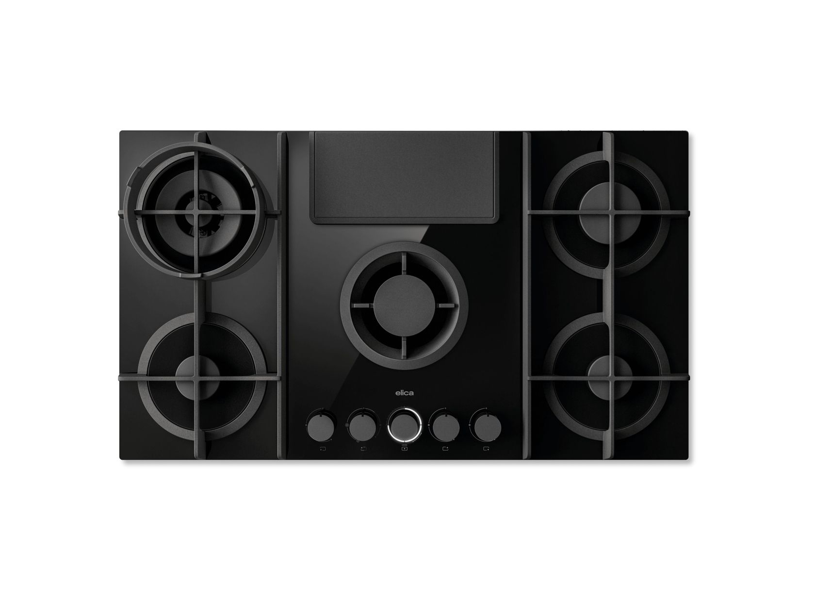 Elica NIKOLATESLA FLAME GR/F/83 Piano Cottura Grigio Da Incasso 88 Cm Gas 4 Fornelli Cappa Da Incasso 82764243