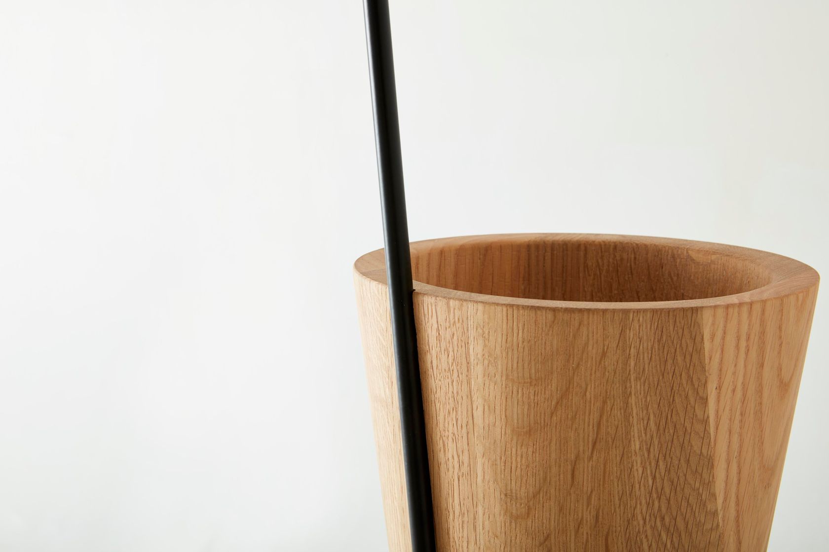 Floorstanding solid wood umbrella stand FIDDLEHEAD By hollis+morris