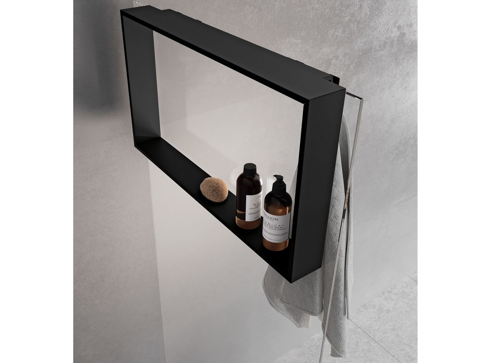 FRAME Metal towel rack / bathroom wall shelf By NOVELLINI design