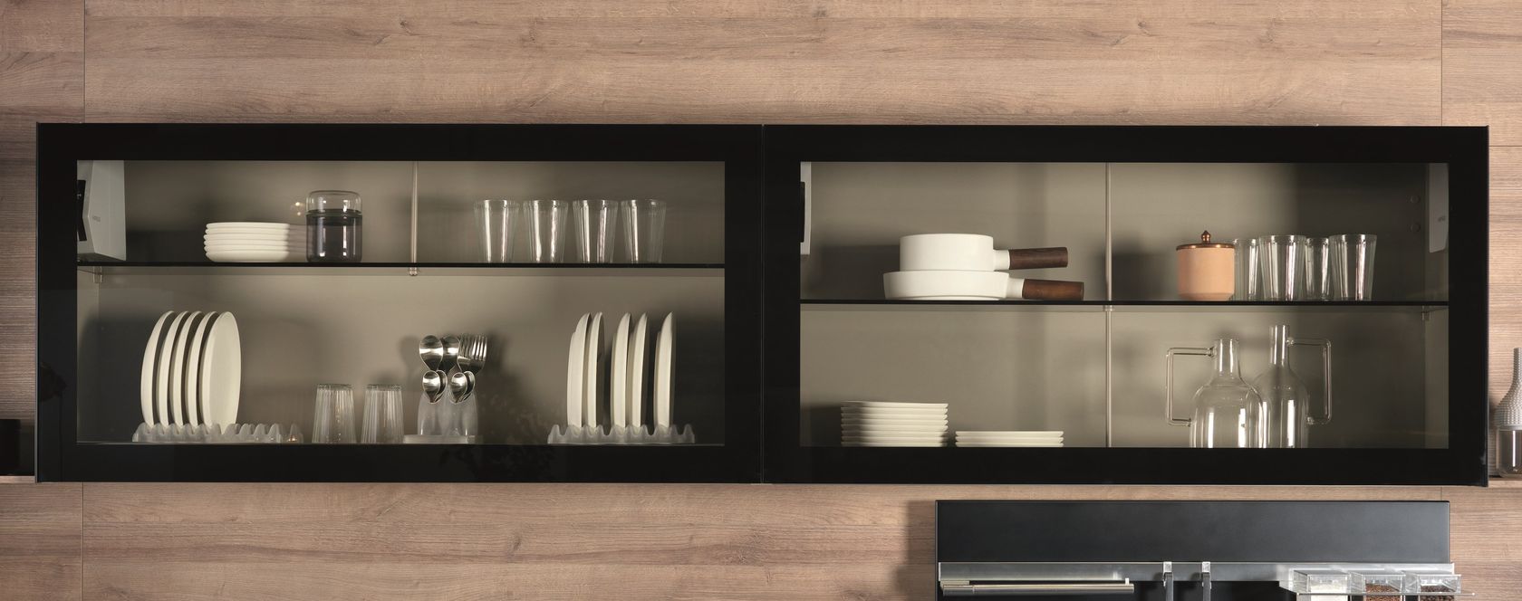 FRAME Wall with glass door By Euromobil design Roberto Gobbo