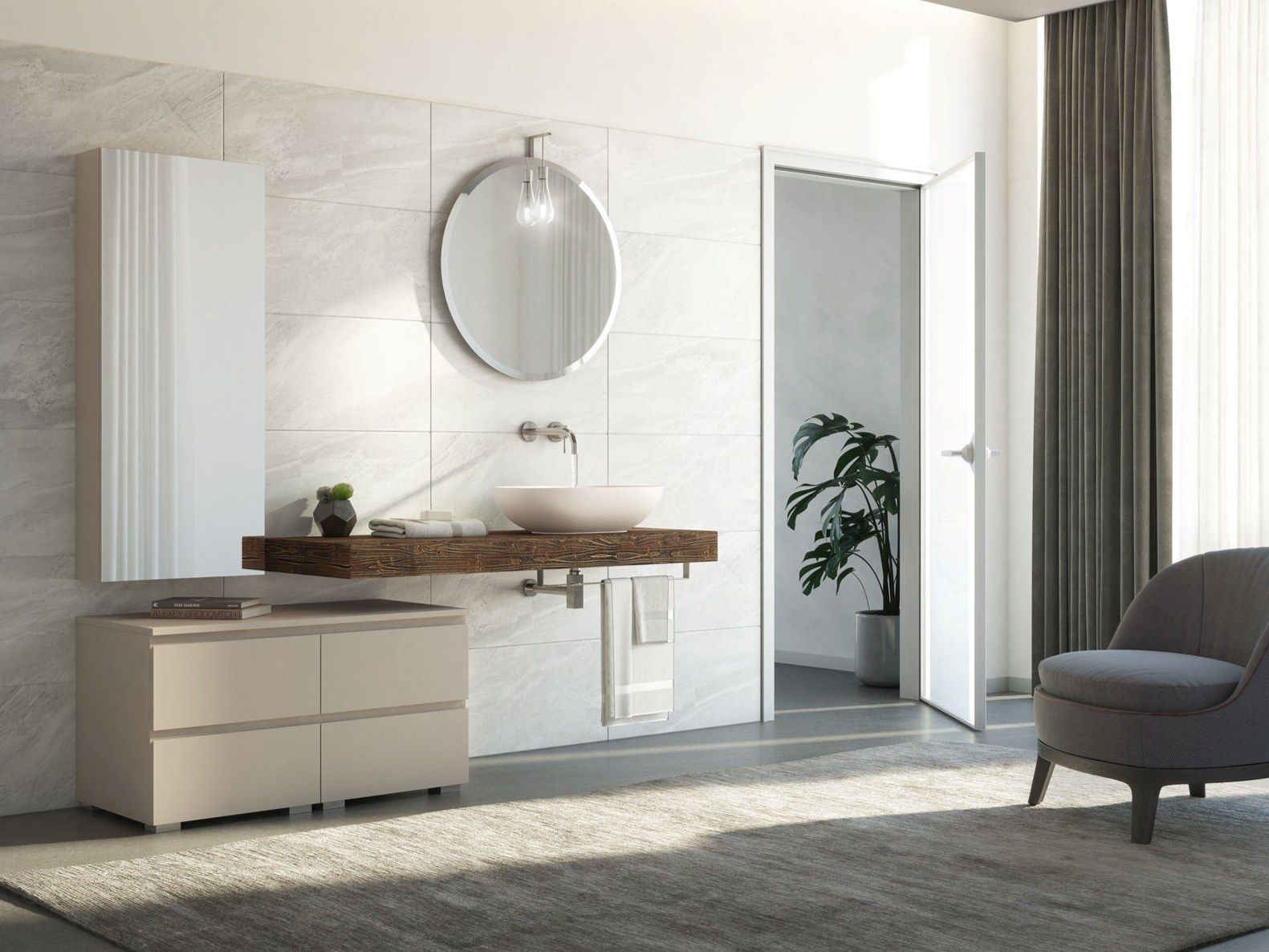 FREEDOM FL17 Mobile lavabo singolo in abete con porta asciugamani By ...