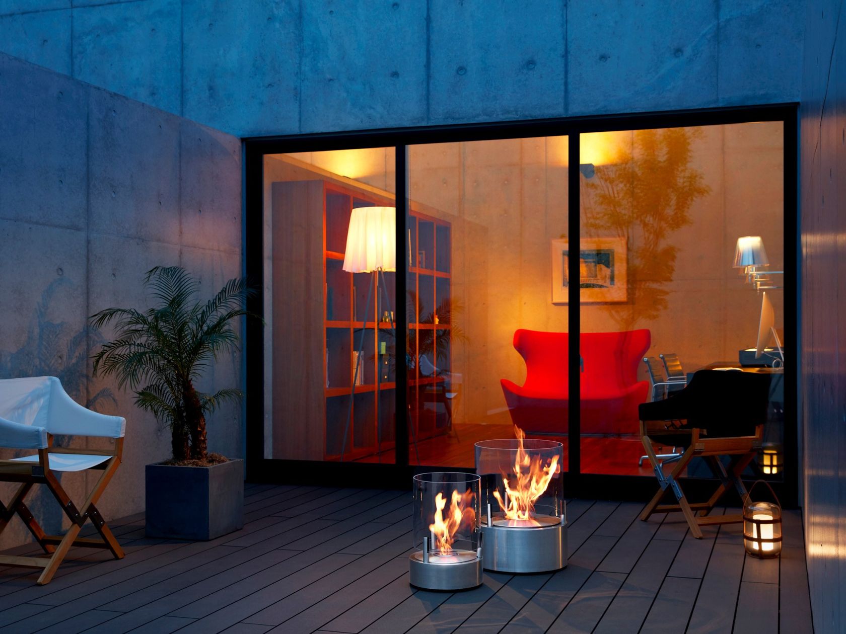 Set Camere Combustione Bioetanolo - 2 Grandi + 2 Piccole + 4 Lana Vetro, Acciaio Inox - Per Caminetti Da Tavolo - Foto 8