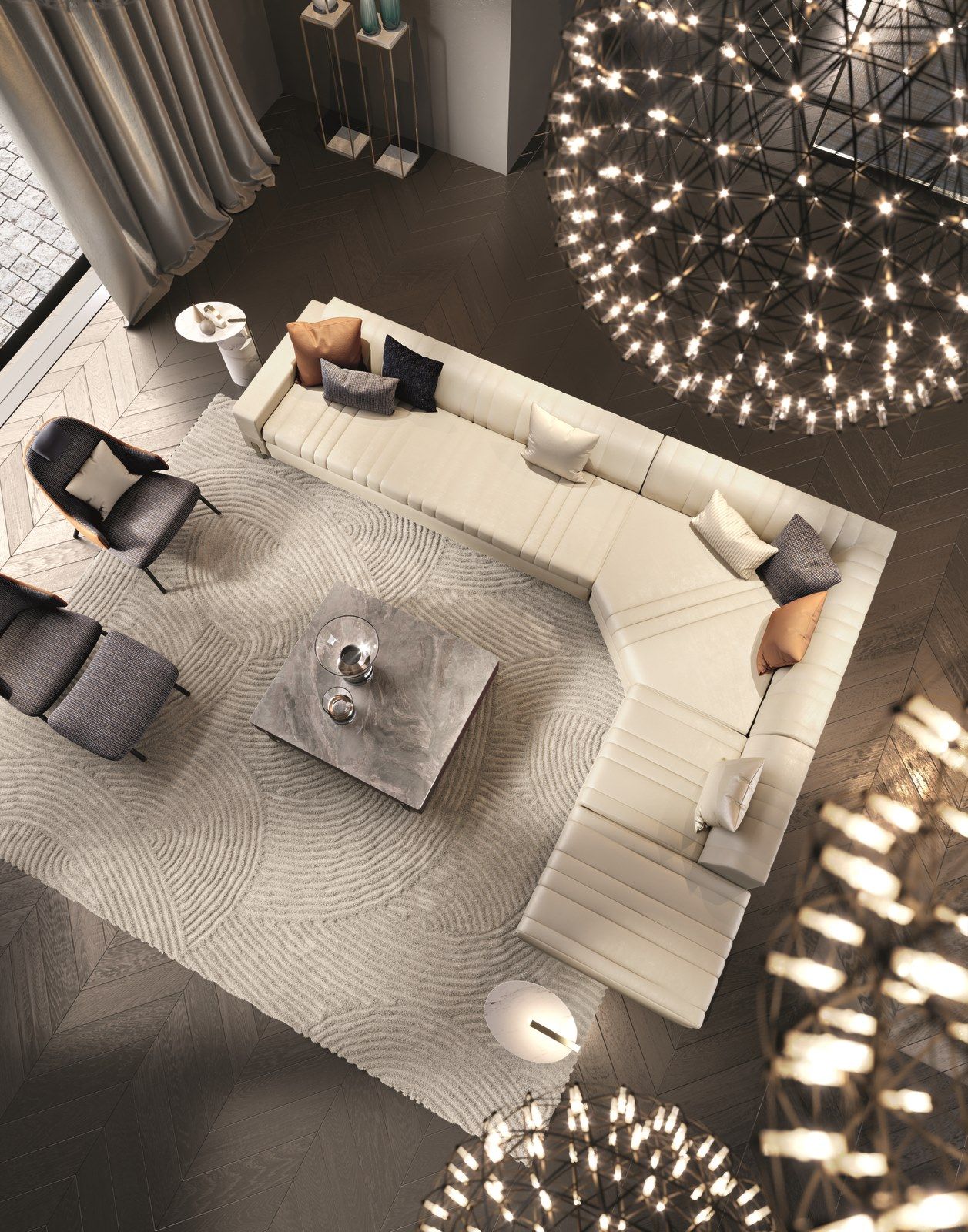 Low wooden and marble coffee table GRAND Q Grand Collection By Capital ...