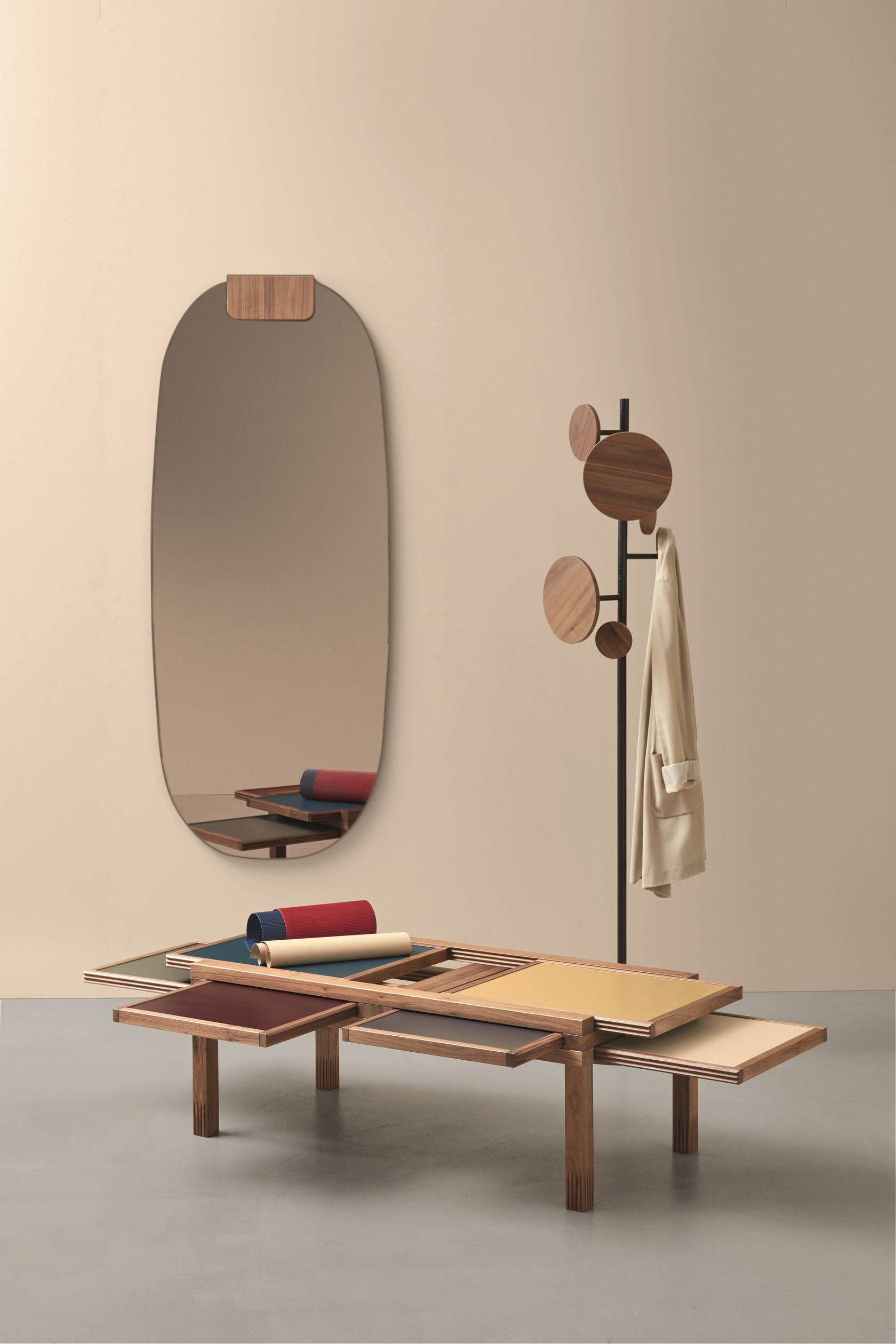 Low solid wood coffee table HEXA By SCULPTURES JEUX