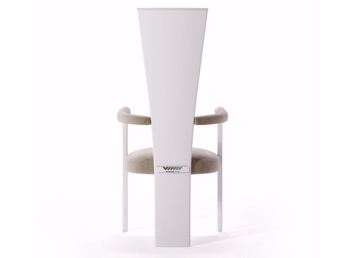 Highback leather chair with armrests HIGH CHAIR Chair with armrests