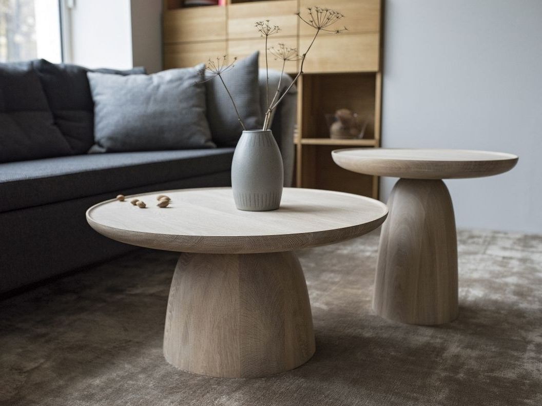 HRÍB Coffee table Round wooden coffee table By JAVORINA design Vrtiška & Žák