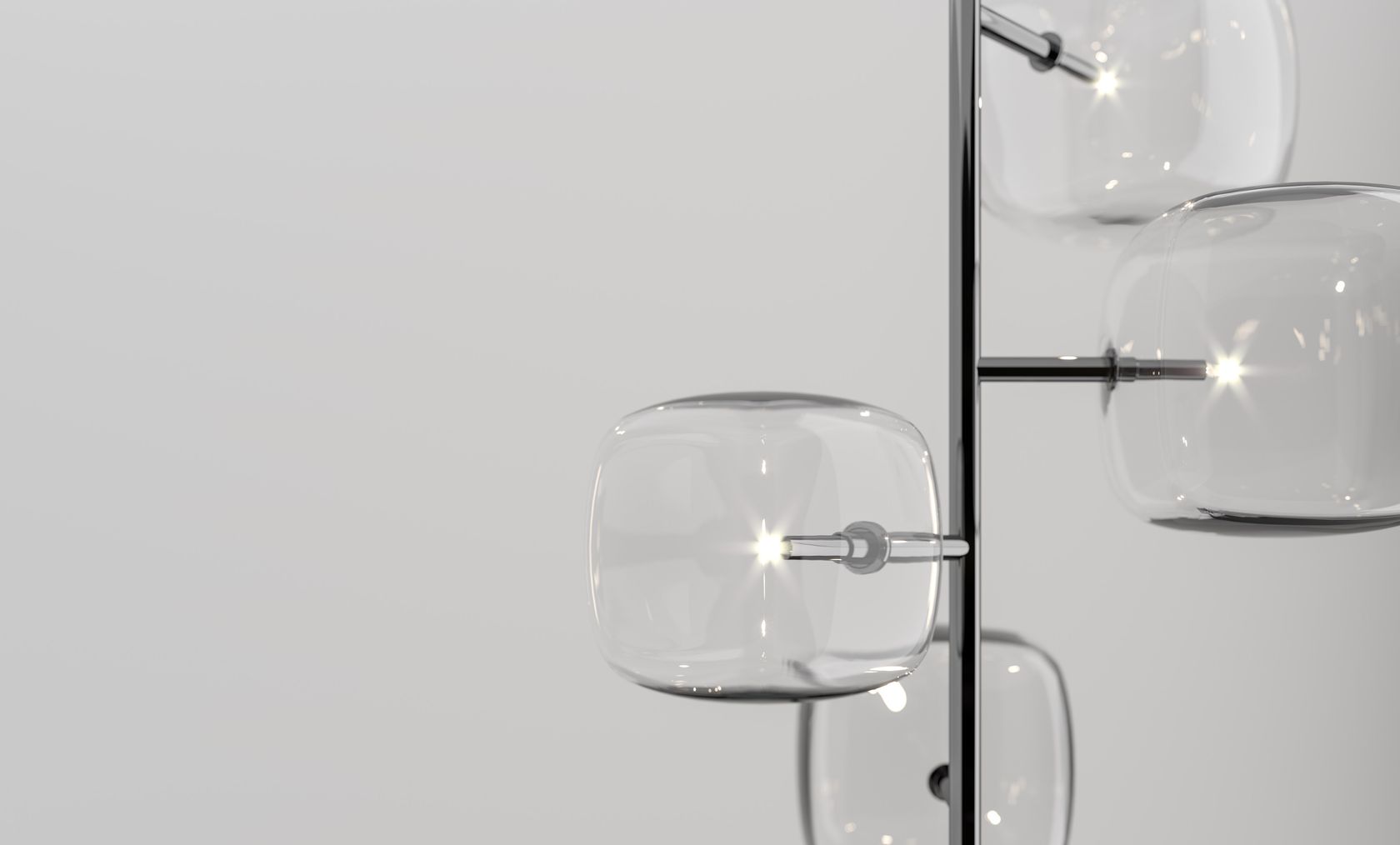 HYPERION LED Pyrex® chandelier By Tonelli Design | design Massimo Castagna