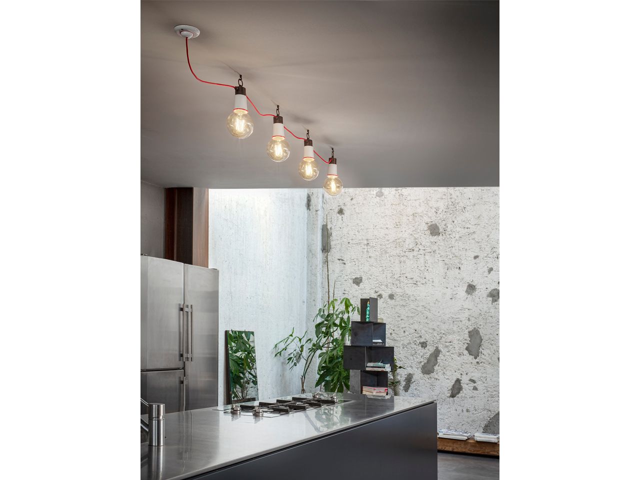MODULAR SYSTEM Modular metal ceiling lamp By Aldo Bernardi