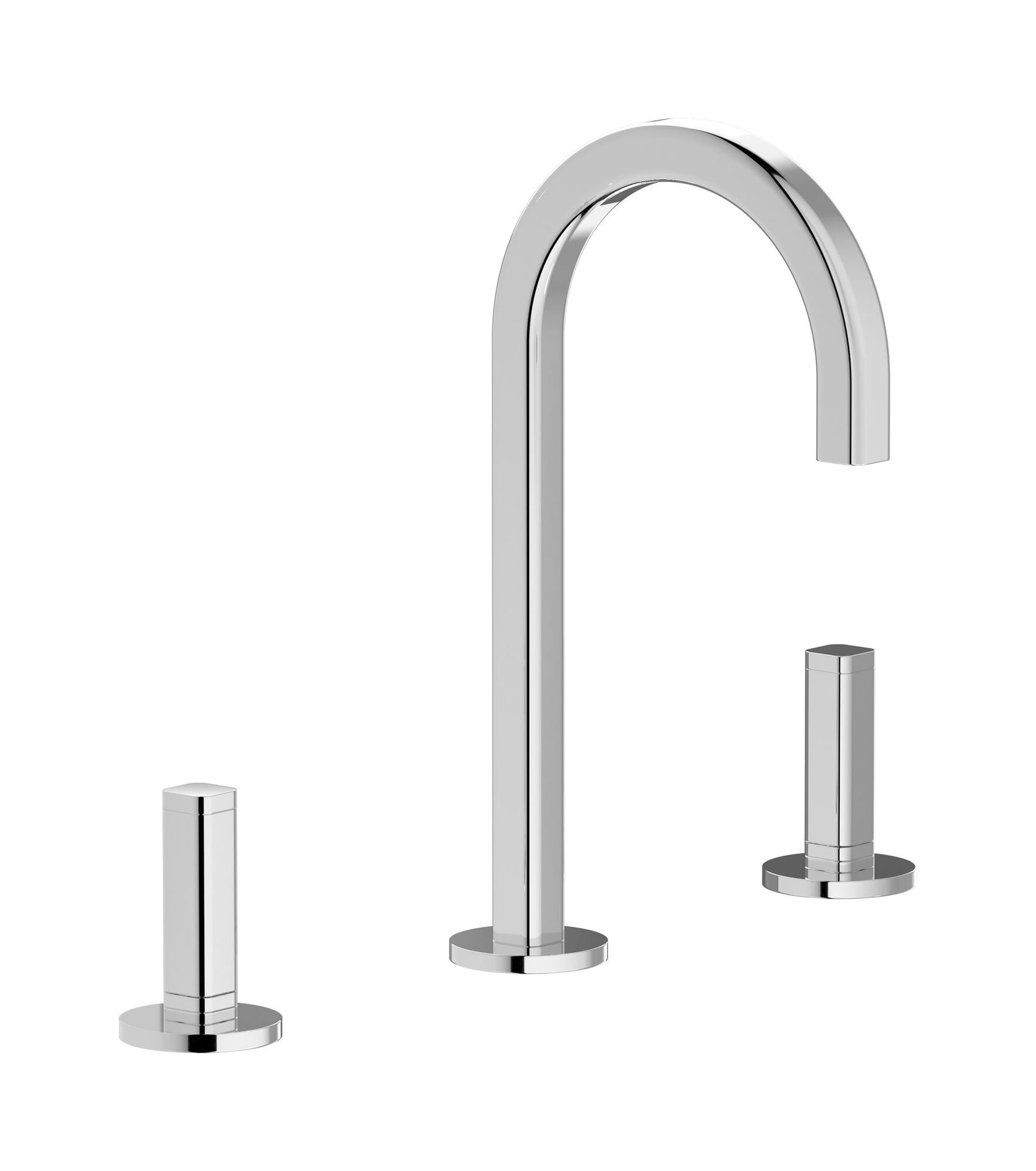 Rubinetto Bagno Nichel Spazzolato Senhozi – 3 Fori, 2 Maniglie, A Cascata Con Scarico Pop-up E Tubi – Acciaio Inox 304