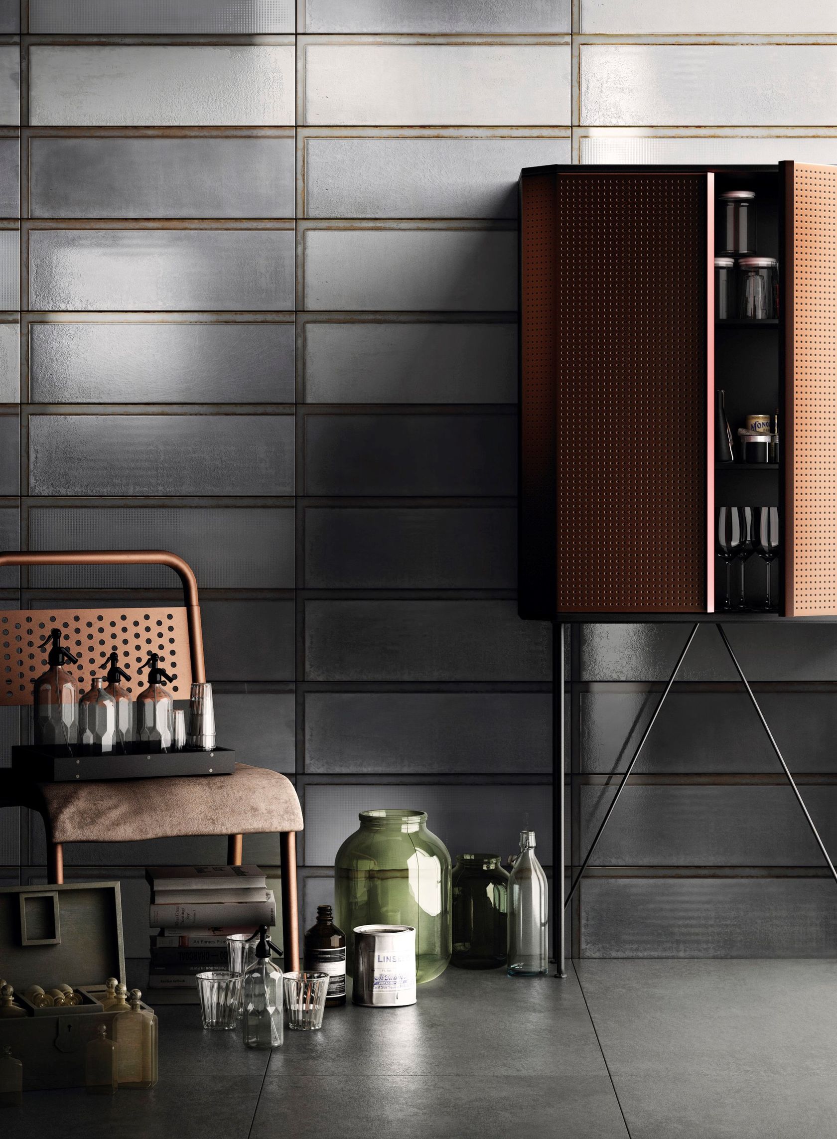 Indoor porcelain stoneware wall tiles with metal effect INDUSTRIAL ...