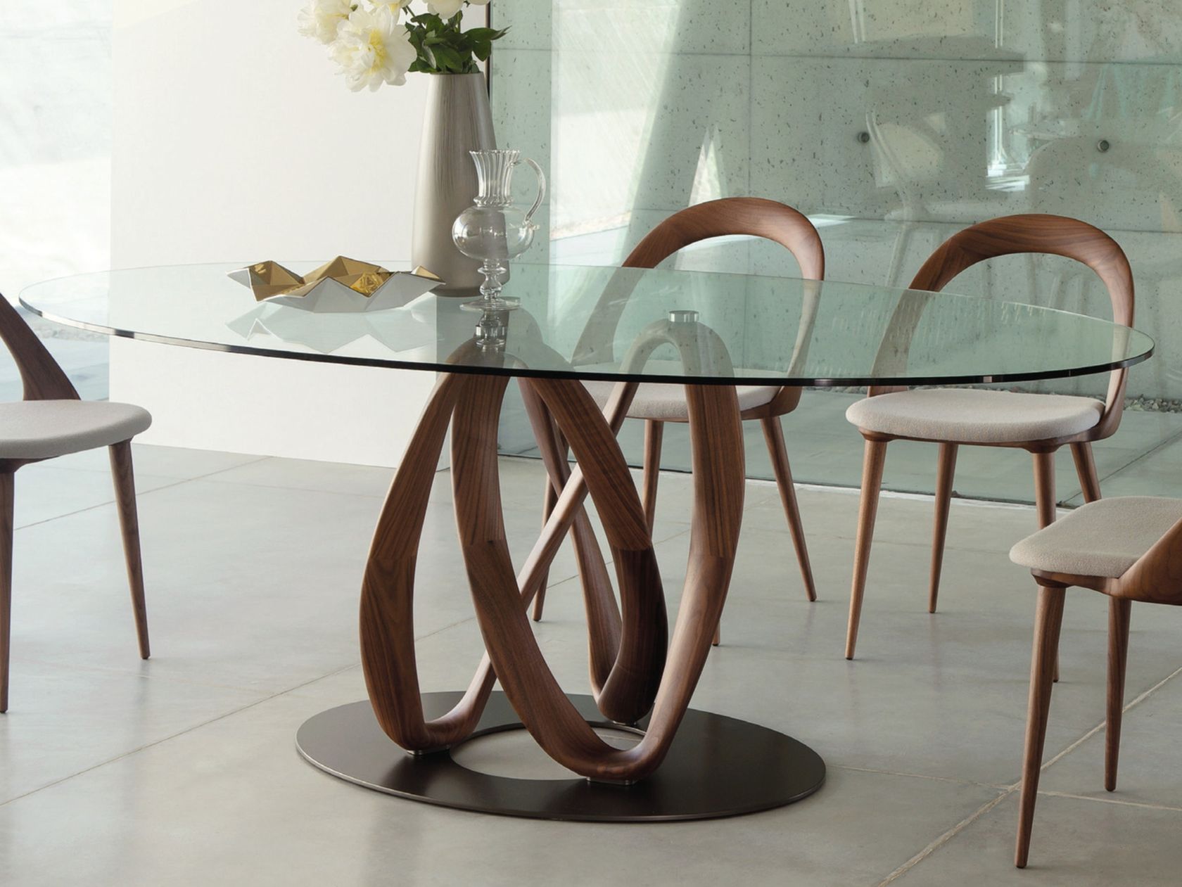 INFINITY | Table Elliptical table in solid wood and crystal top By ...