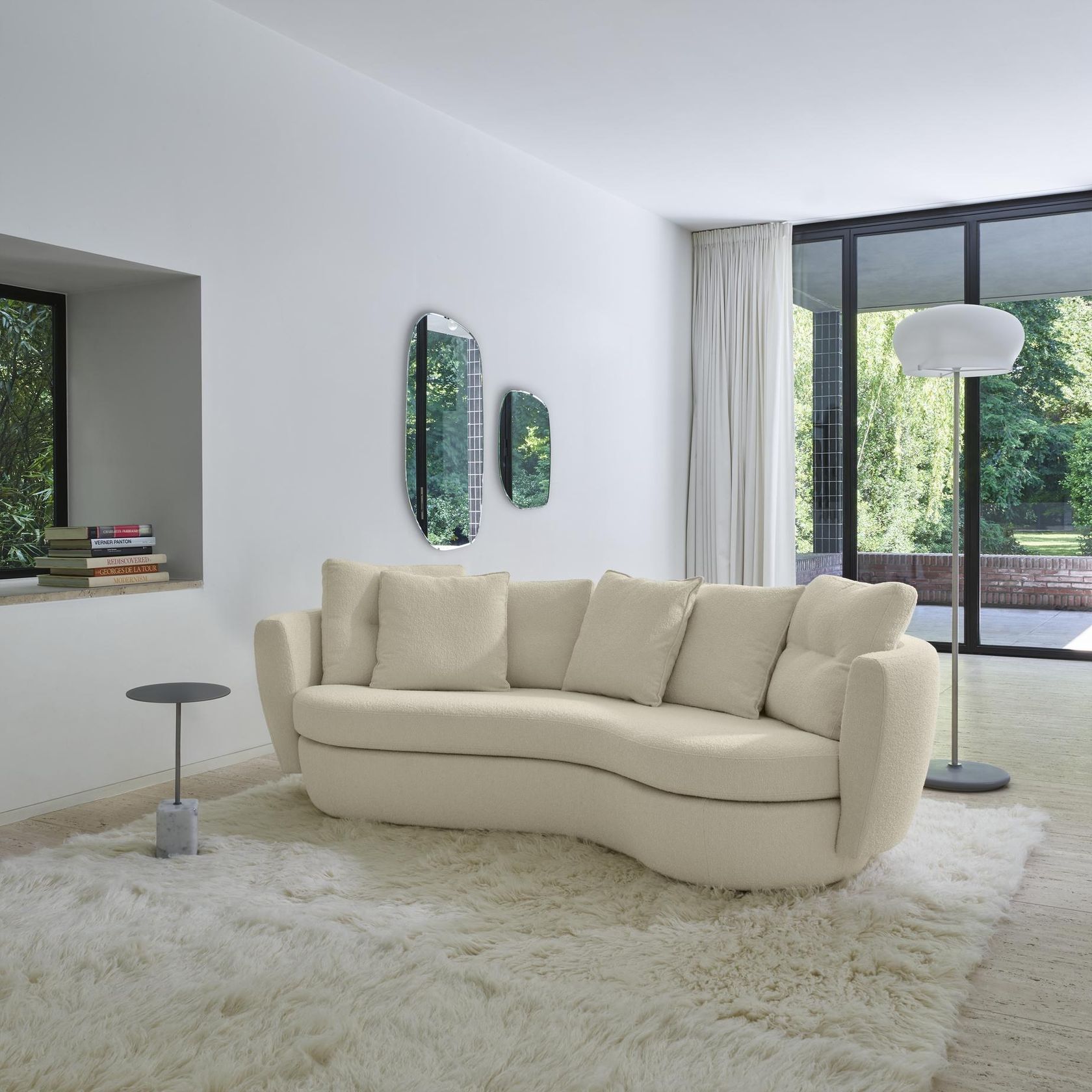 IPANEMA 3 seater curved fabric sofa By Ligne Roset design Didier Gomez