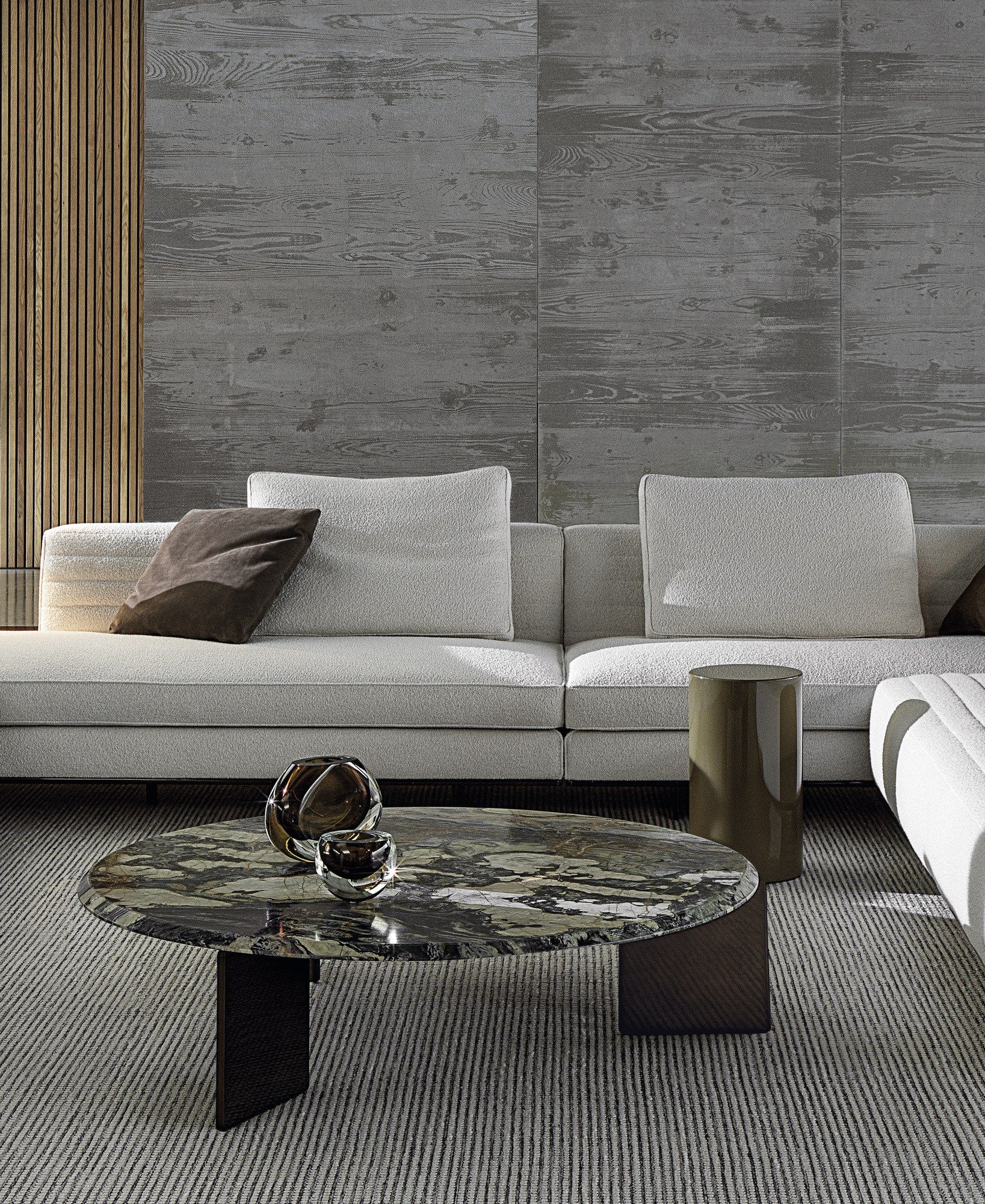 KEEL Round marble coffee table By Minotti design Rodolfo Dordoni