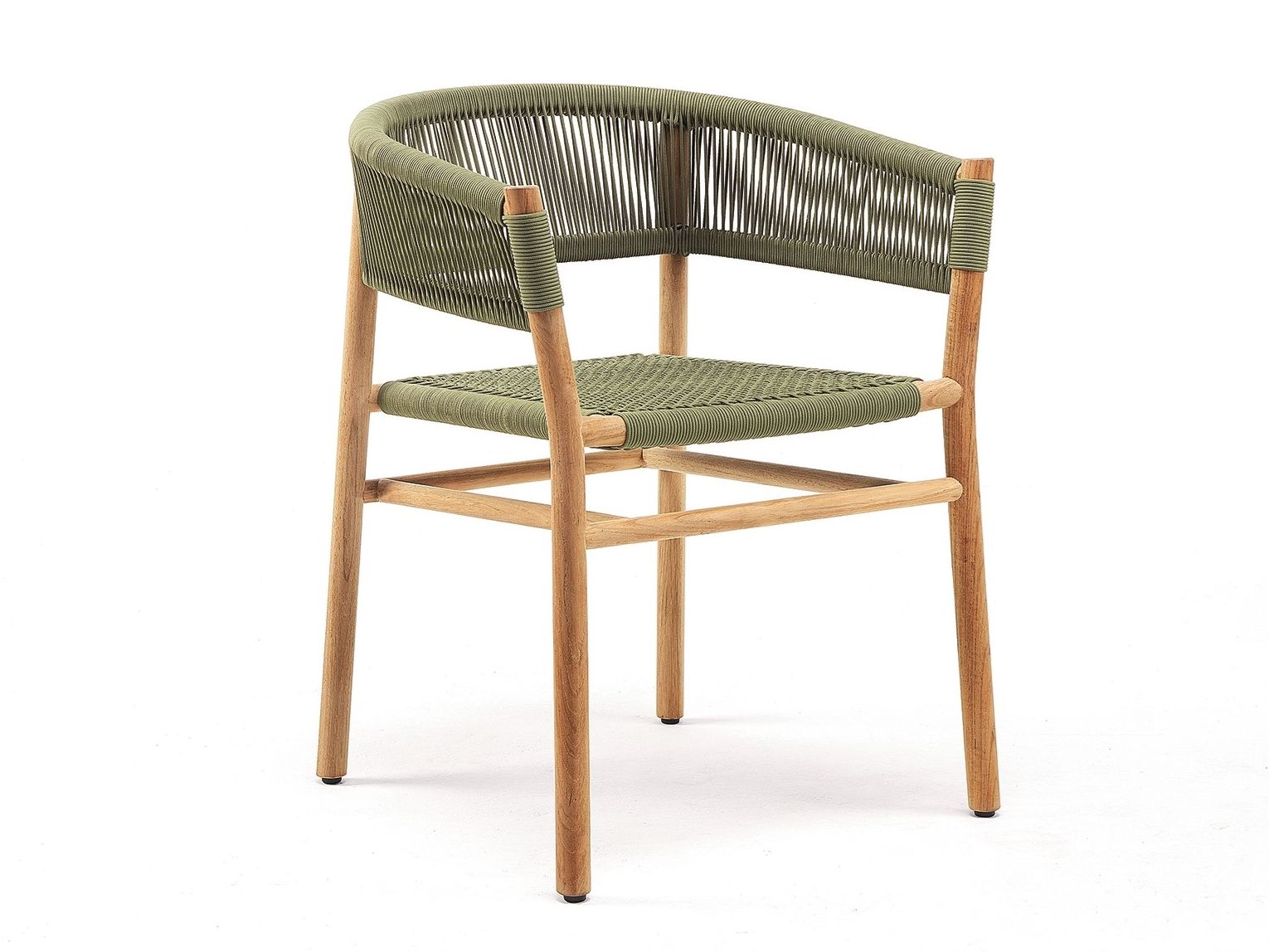 KILT Stackable rope and teak garden chair By Ethimo design Marcello