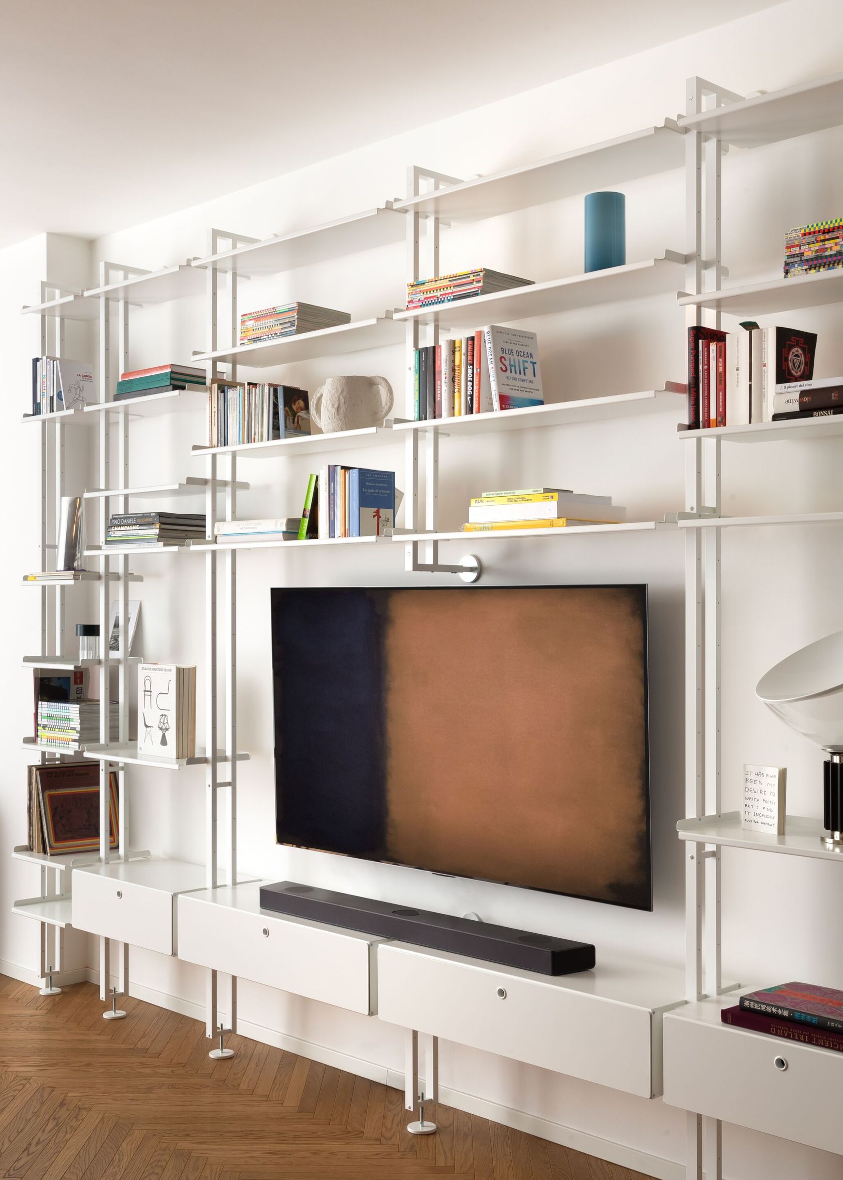 K2 LIVING Étagère double-face composable en aluminium By KRIPTONITE