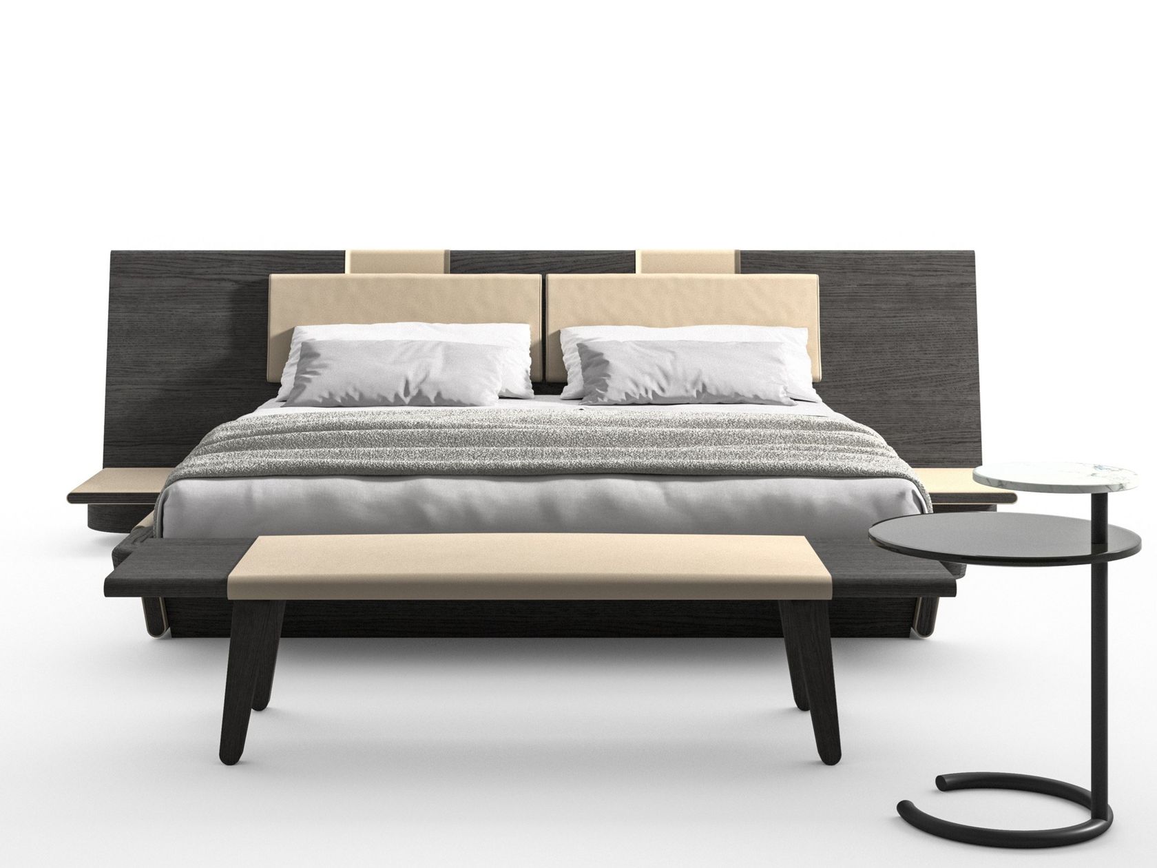 L42 ACUTE Bed with ash headboard By Cassina design Rodolfo Dordoni