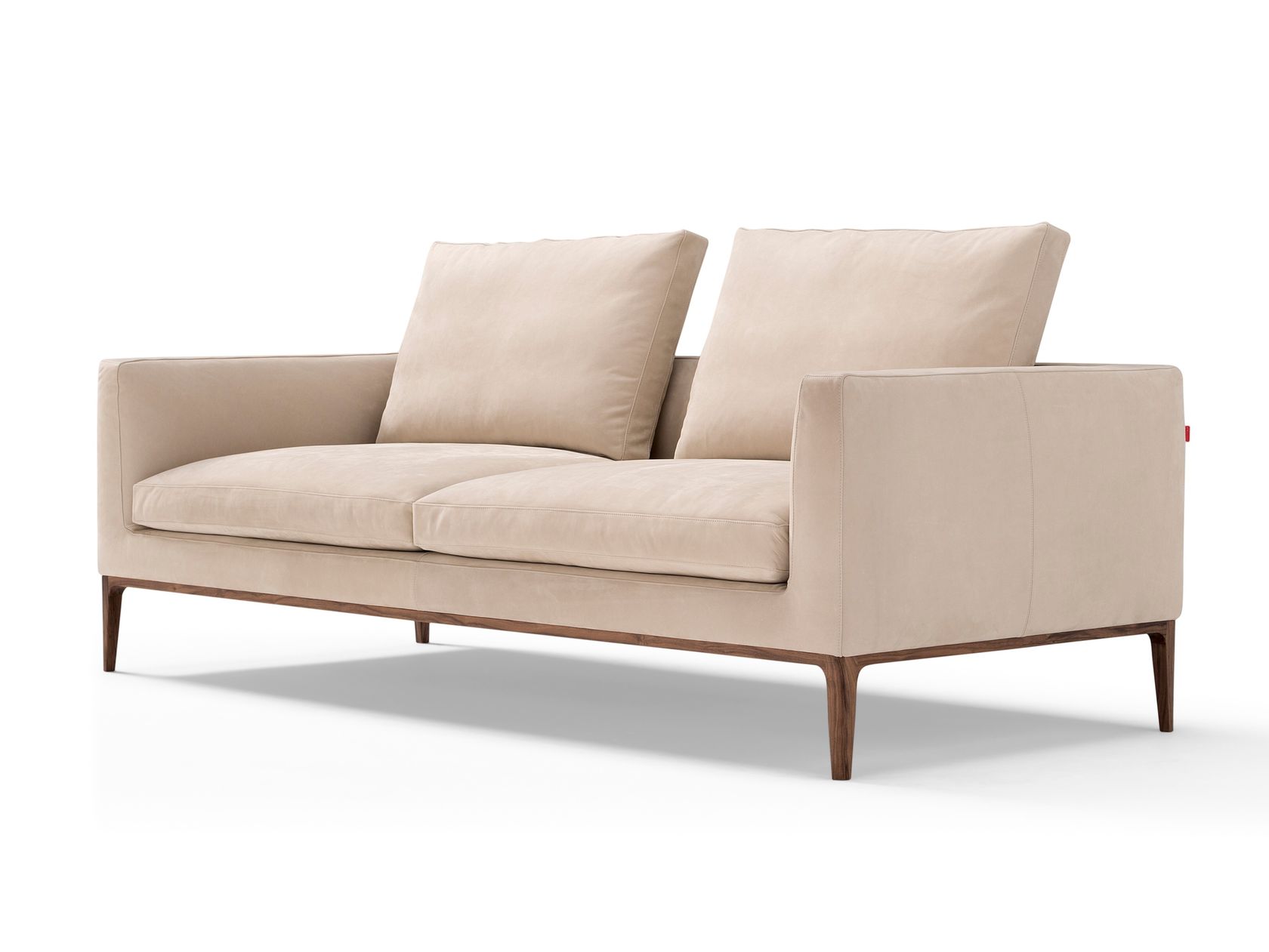 Leonard - Canapé 2 places cuir beige - Vue supplémentaire 1