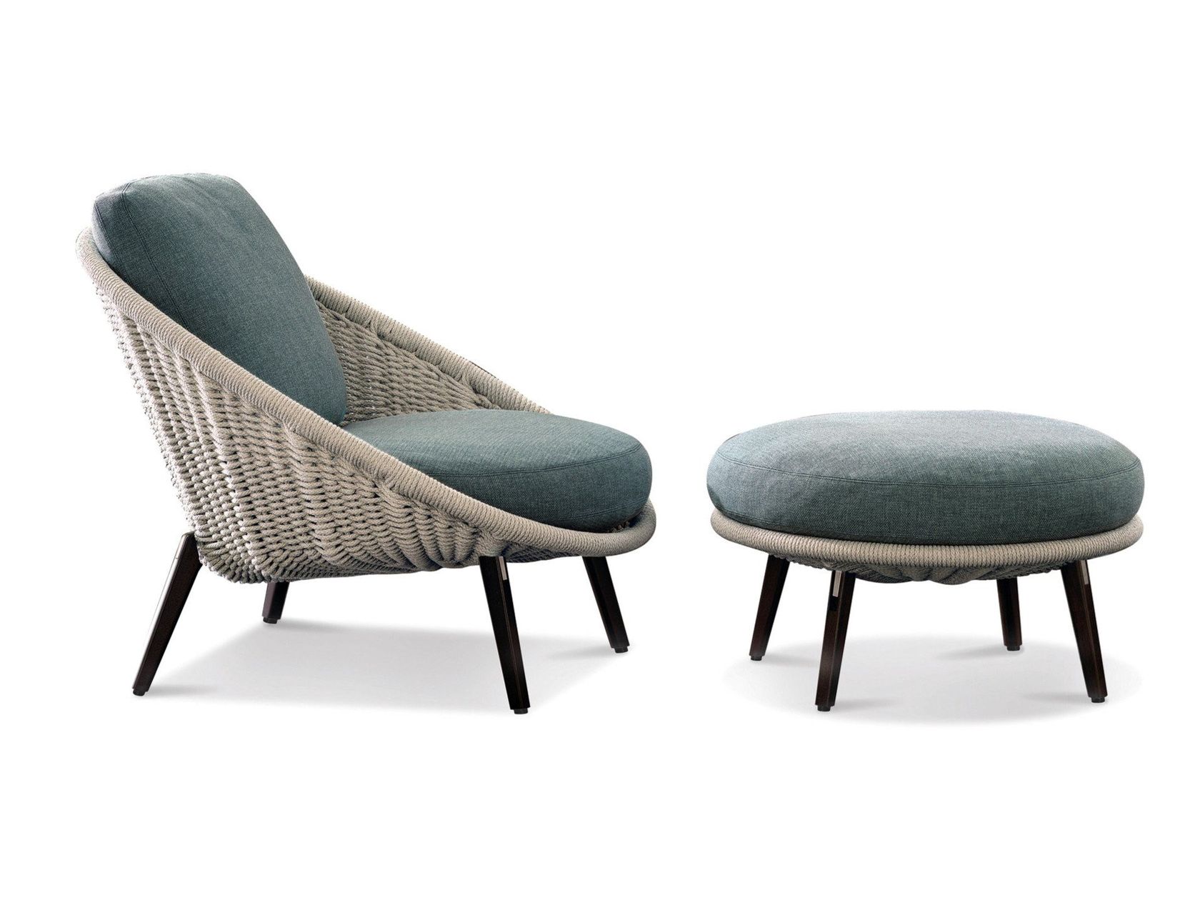 LIDO CORD OUTDOOR Outdoor armchair with armrests By Minotti design