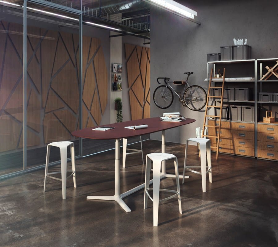 LIFT Oval heightadjustable HPL table By Brunner design Jehs+Laub