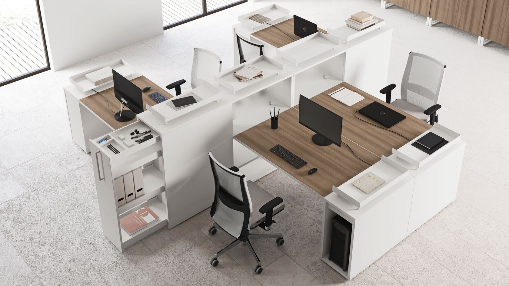 LOGIC Sectional office desk By Las Mobili