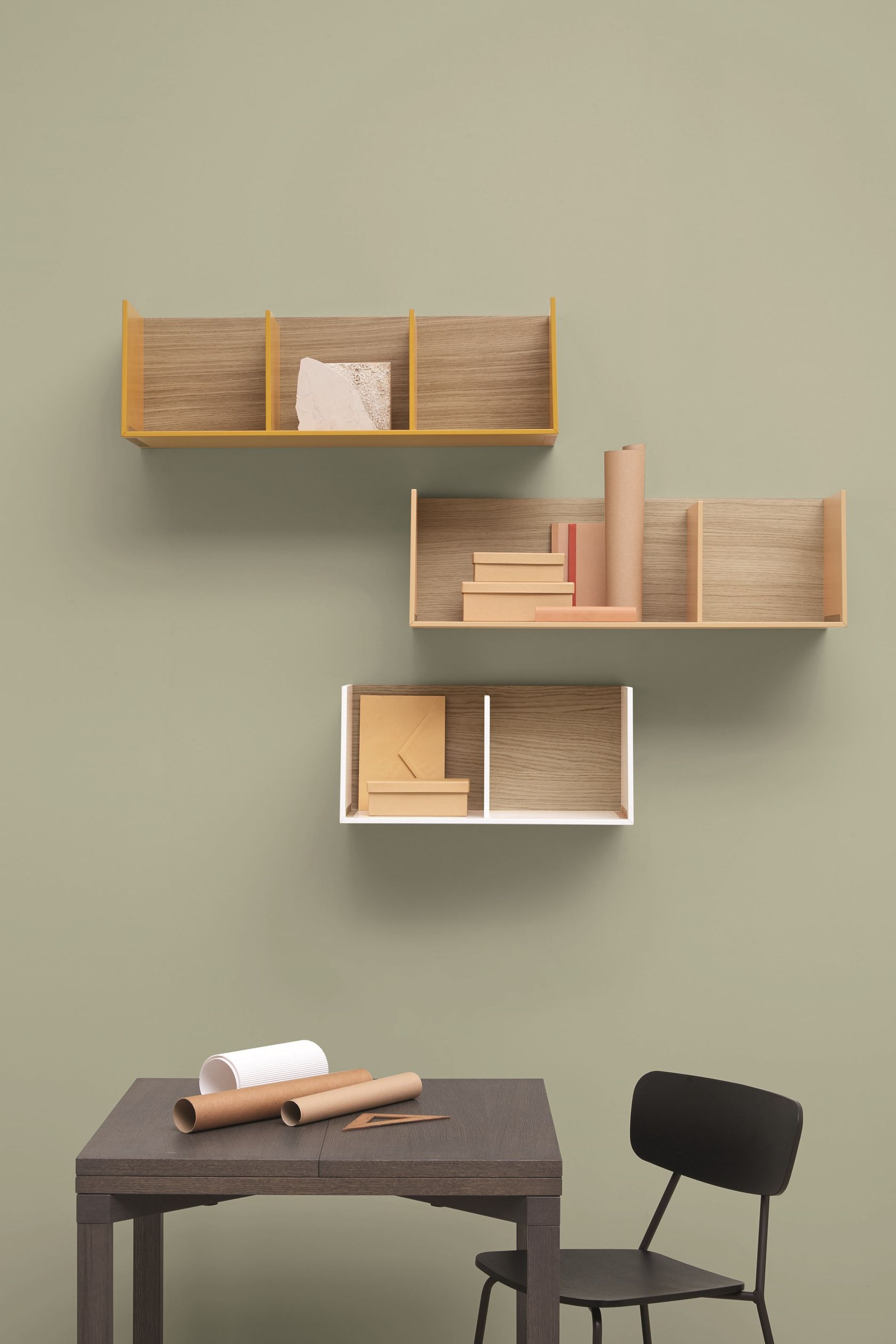 Oak bookcase / wall UNIT By SCULPTURES JEUX