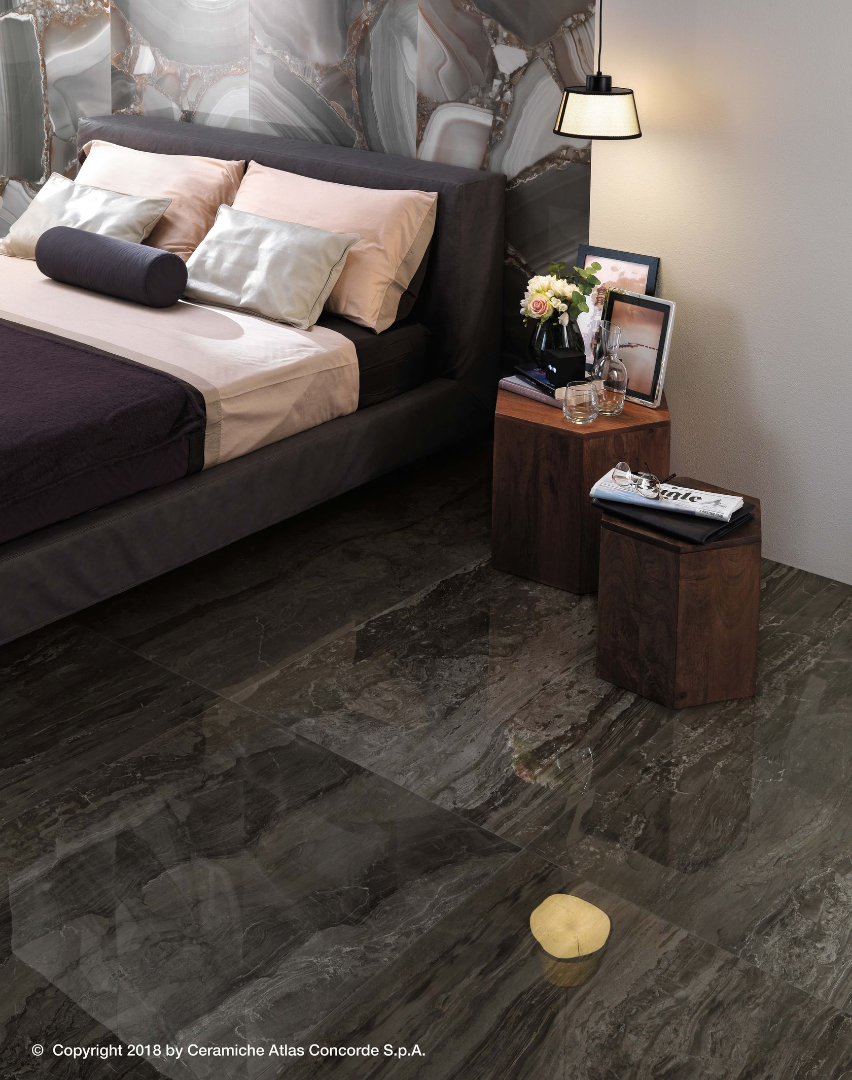 MARVEL EDGE Porcelain stoneware flooring with marble effect By Atlas Concorde