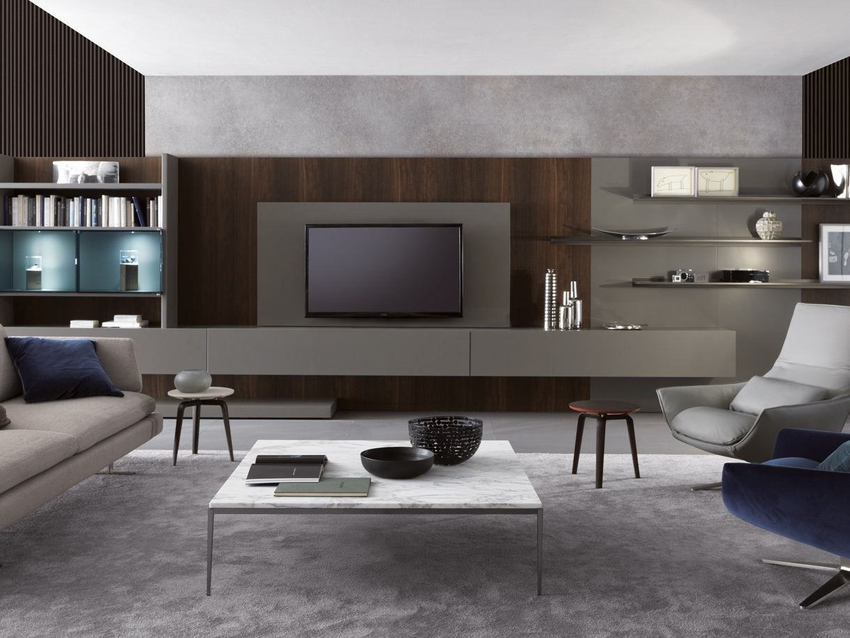 ME SYSTEM | Storage wall with integrated lighting By MisuraEmme