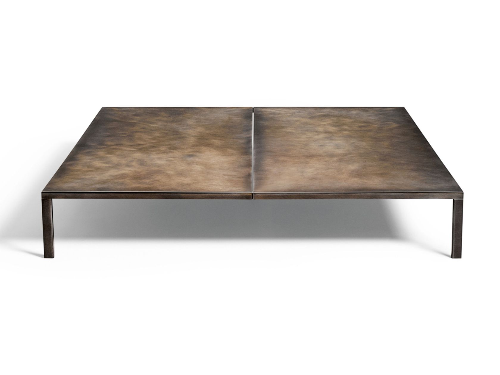Low square stainless steel garden side table METALLARO By DE PADOVA
