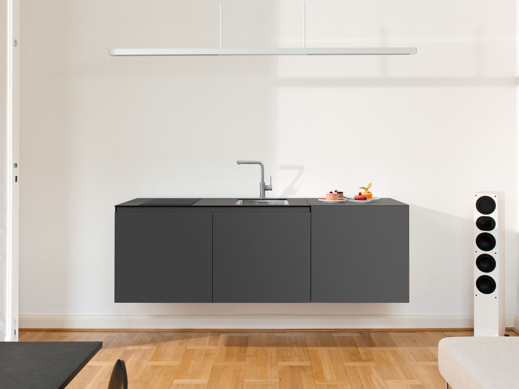 Wallmounted HPL mini kitchen MINIKI SLIMLINE LIGHT By miniki design