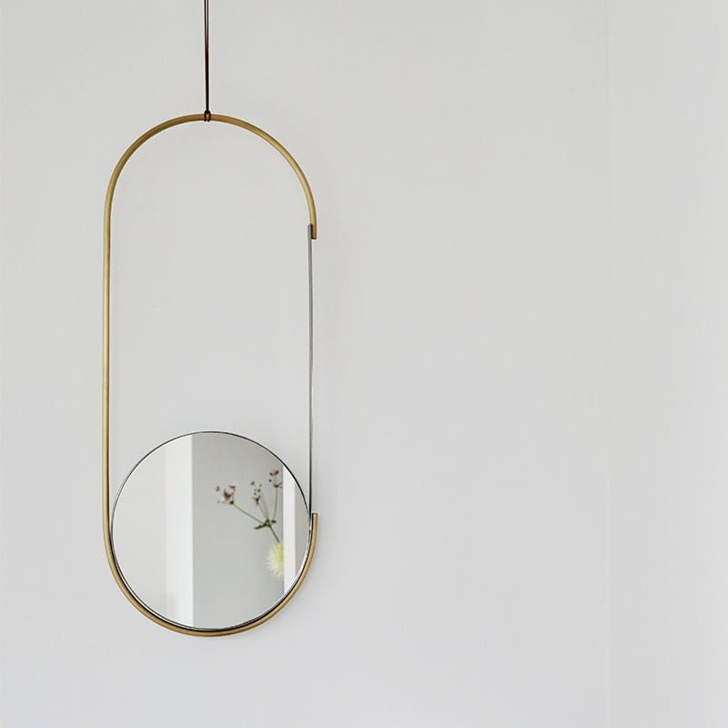 Round wallmounted mirror MOBILE MIRROR By Kristina Dam Studio