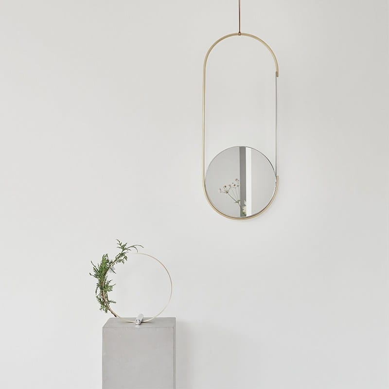 Round wallmounted mirror MOBILE MIRROR By Kristina Dam Studio