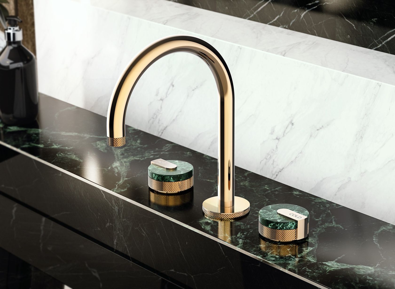 MOD+ 3 hole countertop washbasin tap with individual rosettes By GRAFF