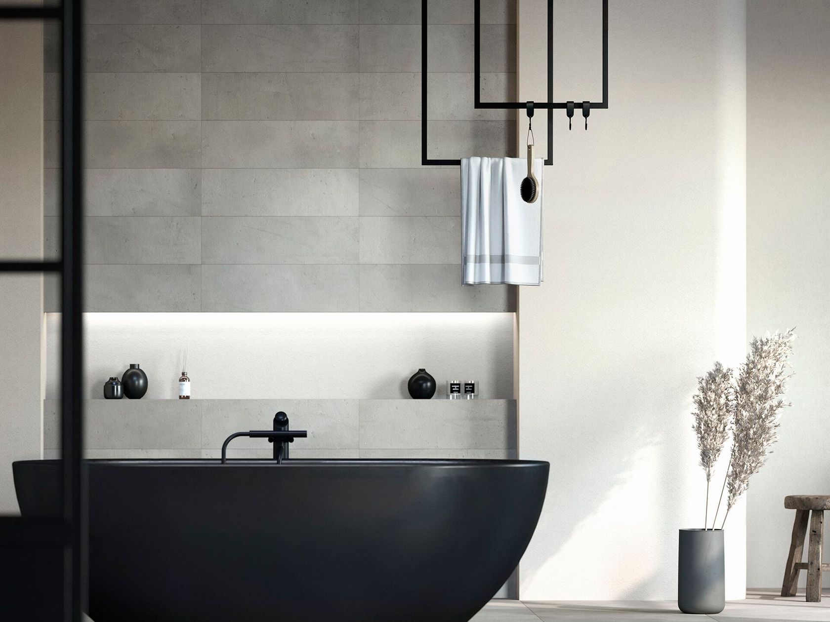 Meister Barra Porta Asciugamani Con 4 Ganci - Accessorio Bagno In Acciaio Inox - Modello 262141 - Dimensioni 34x6x3 Cm - 2