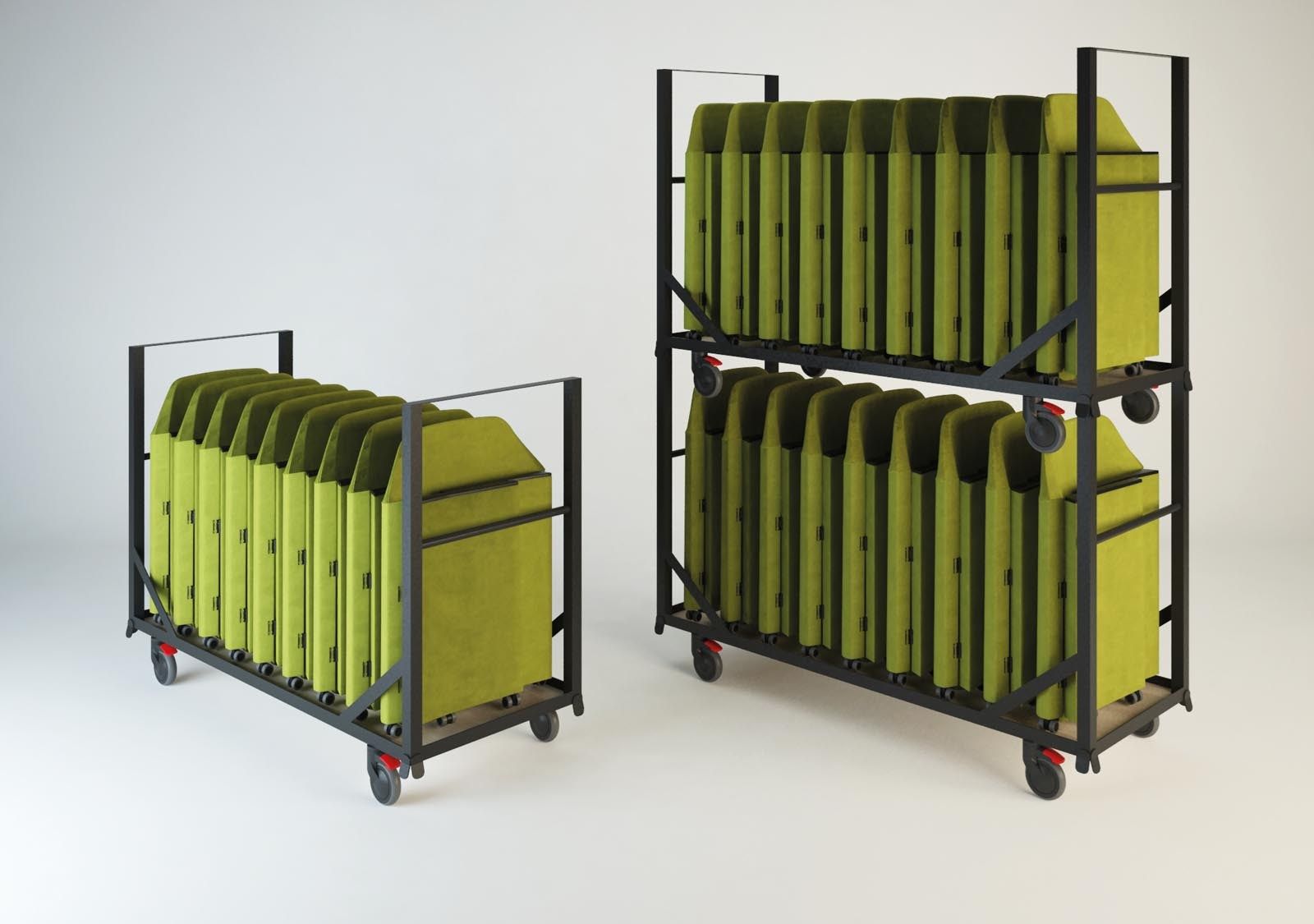 NESTAR Folding easy chair with castors with armrests By Luxy