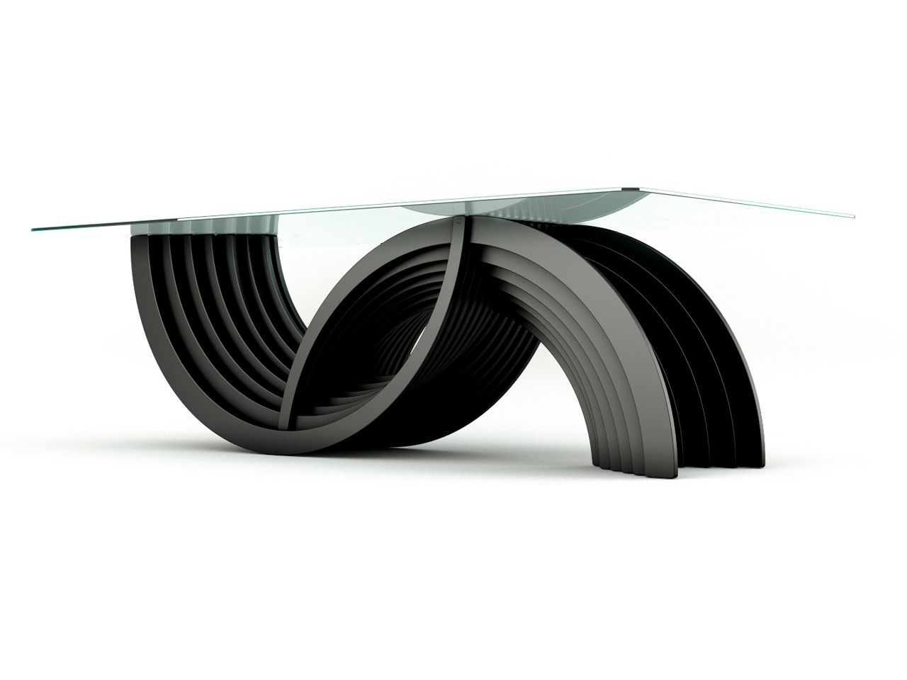 Rectangular wood and glass table NOVA By Prieto Studio