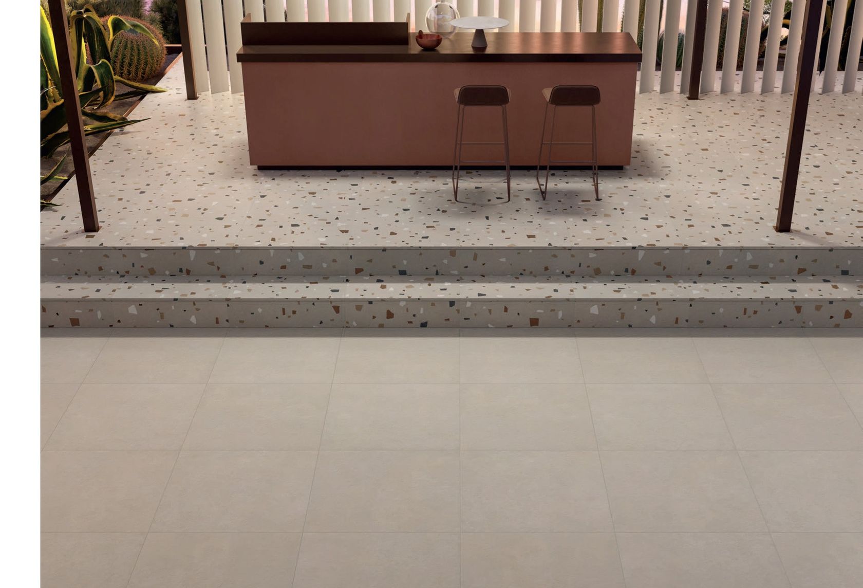 Indoor/outdoor porcelain stoneware wall/floor tiles terrazzo effect ...